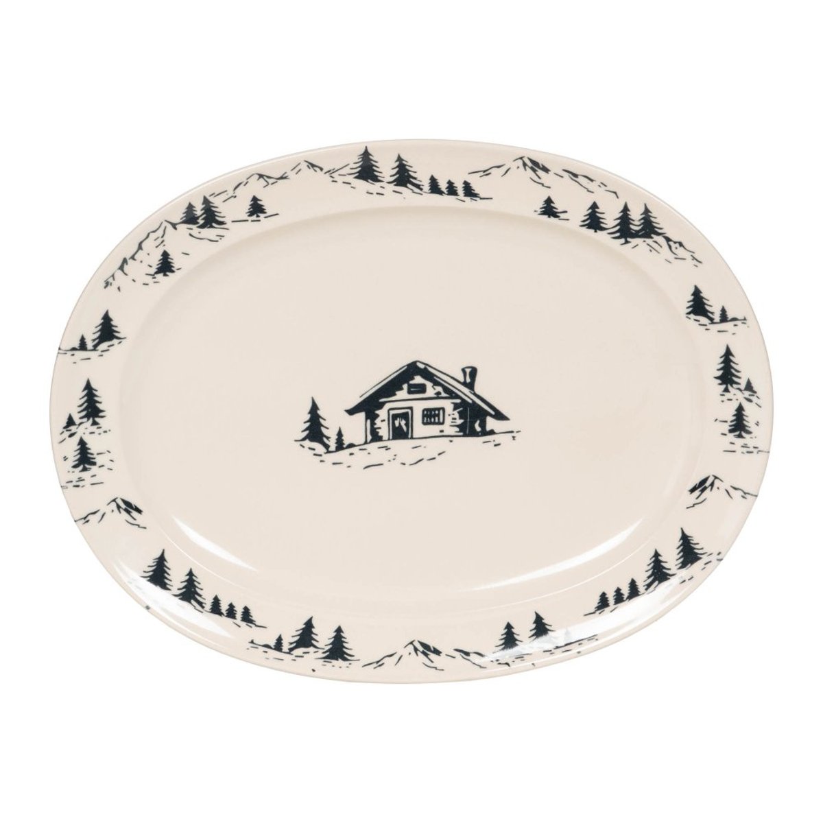 Plat ovale Alpages   42 cm x 30 cm noir, TABLE PASSION