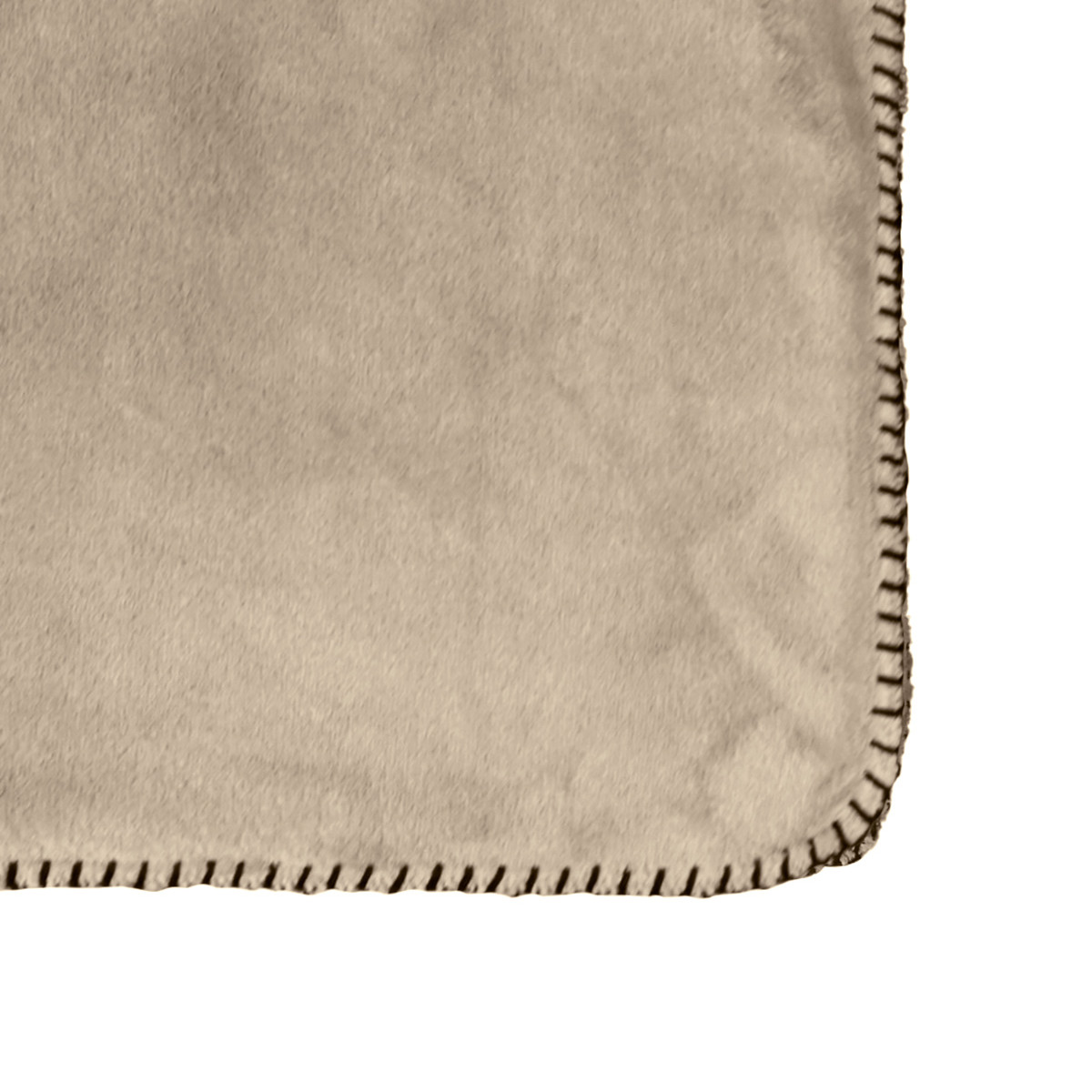 Plaid polaire avec surpiqures GARDA beige, SENSEI MAISON