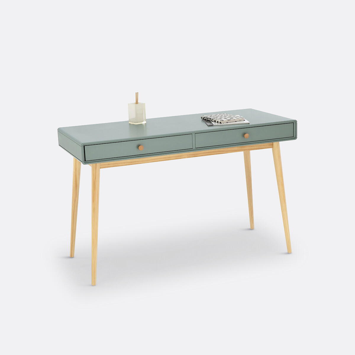 Bureau 2 tiroirs, JIMI vert de gris, LA REDOUTE INTERIEURS