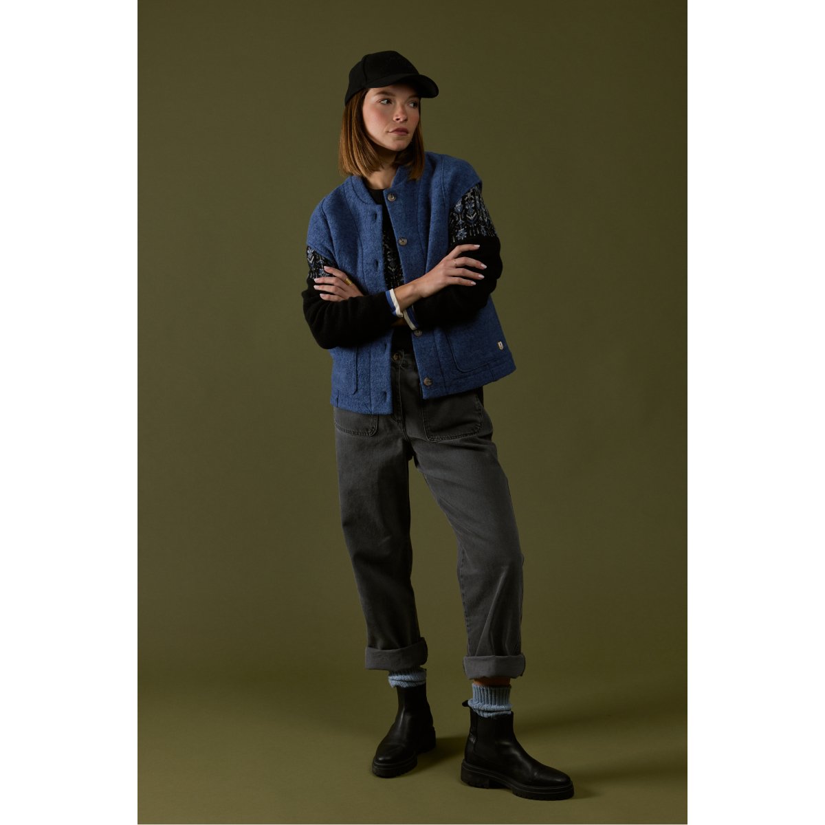 Jean taille élastique - coton denim gris, ARMOR-LUX