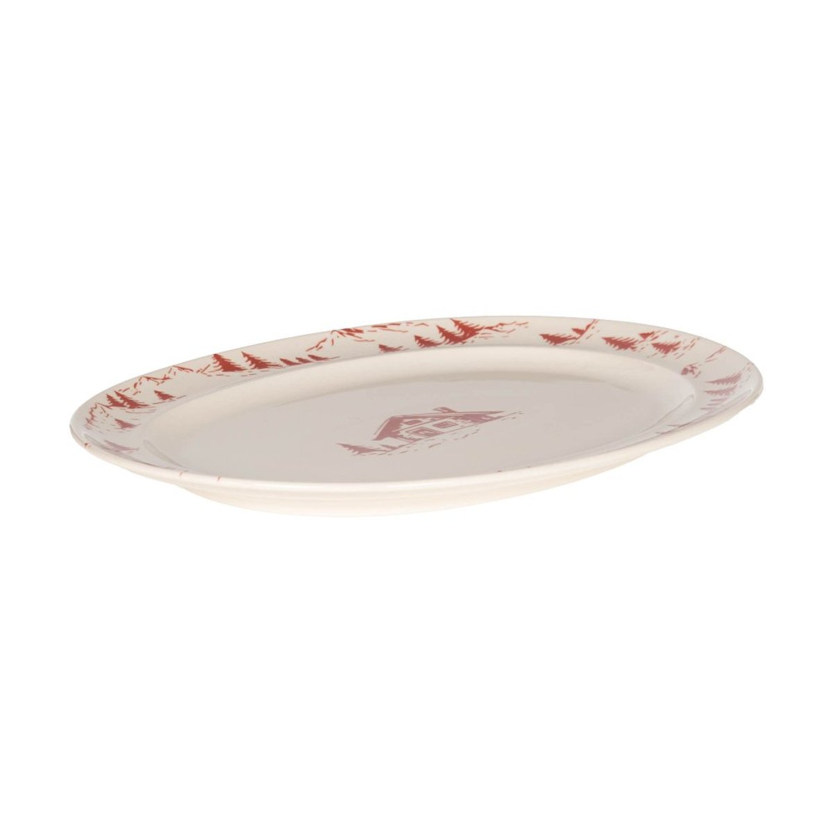 Plat ovale Alpages   42 cm x 30 cm rouge, TABLE PASSION