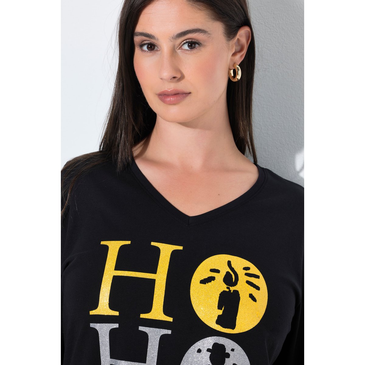 T-shirt de Noël noir, ULLA POPKEN