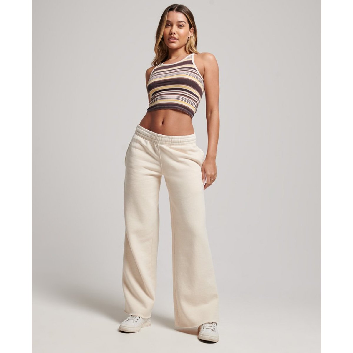 Pantalon de survêtement large délavé grège, SUPERDRY