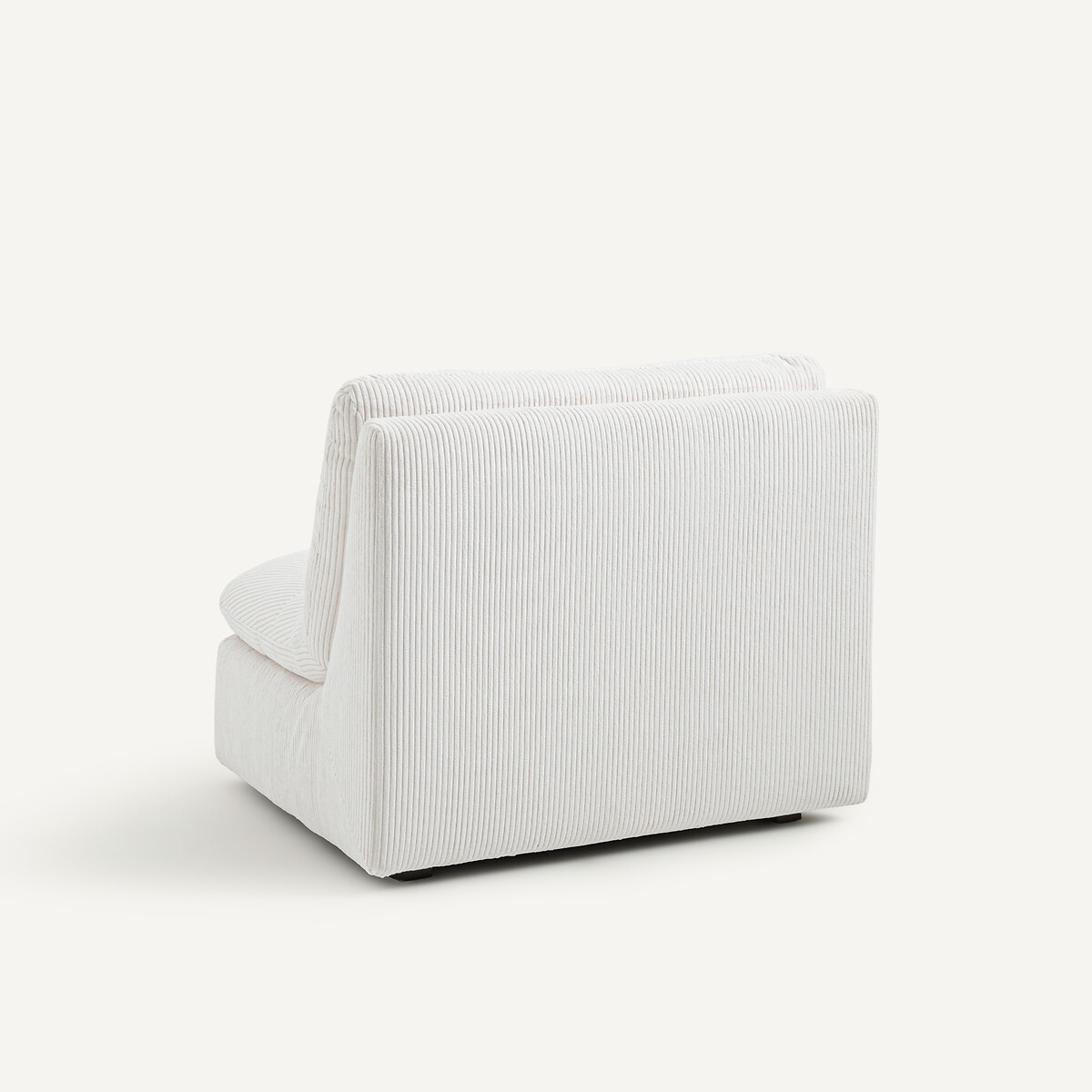 Sillón rinconero modular de Poliéster acanalado, Giuliano crema, AM.PM
