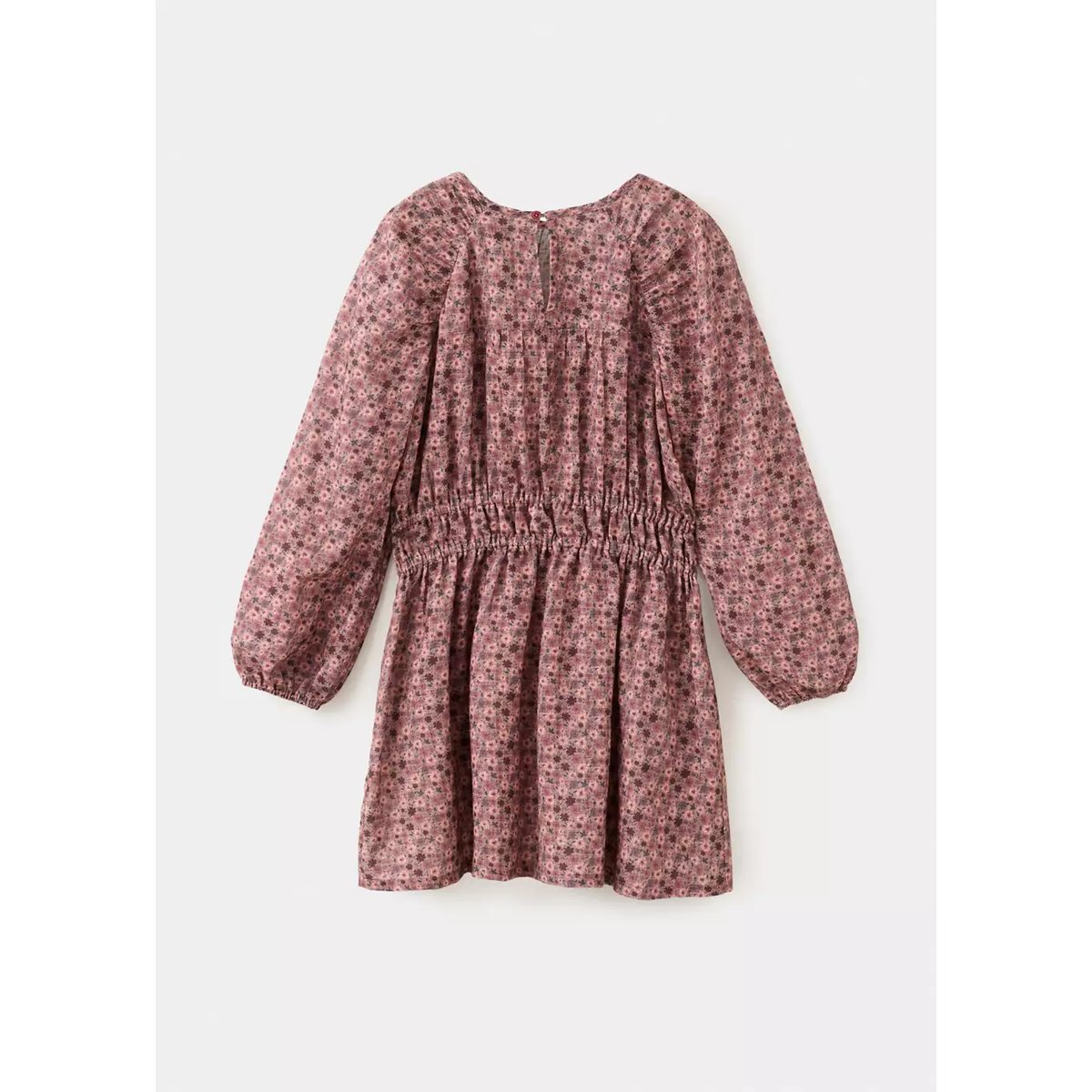 Robe courte imprimé à fleurs texturée violet clair/pastel, MANGO KIDS