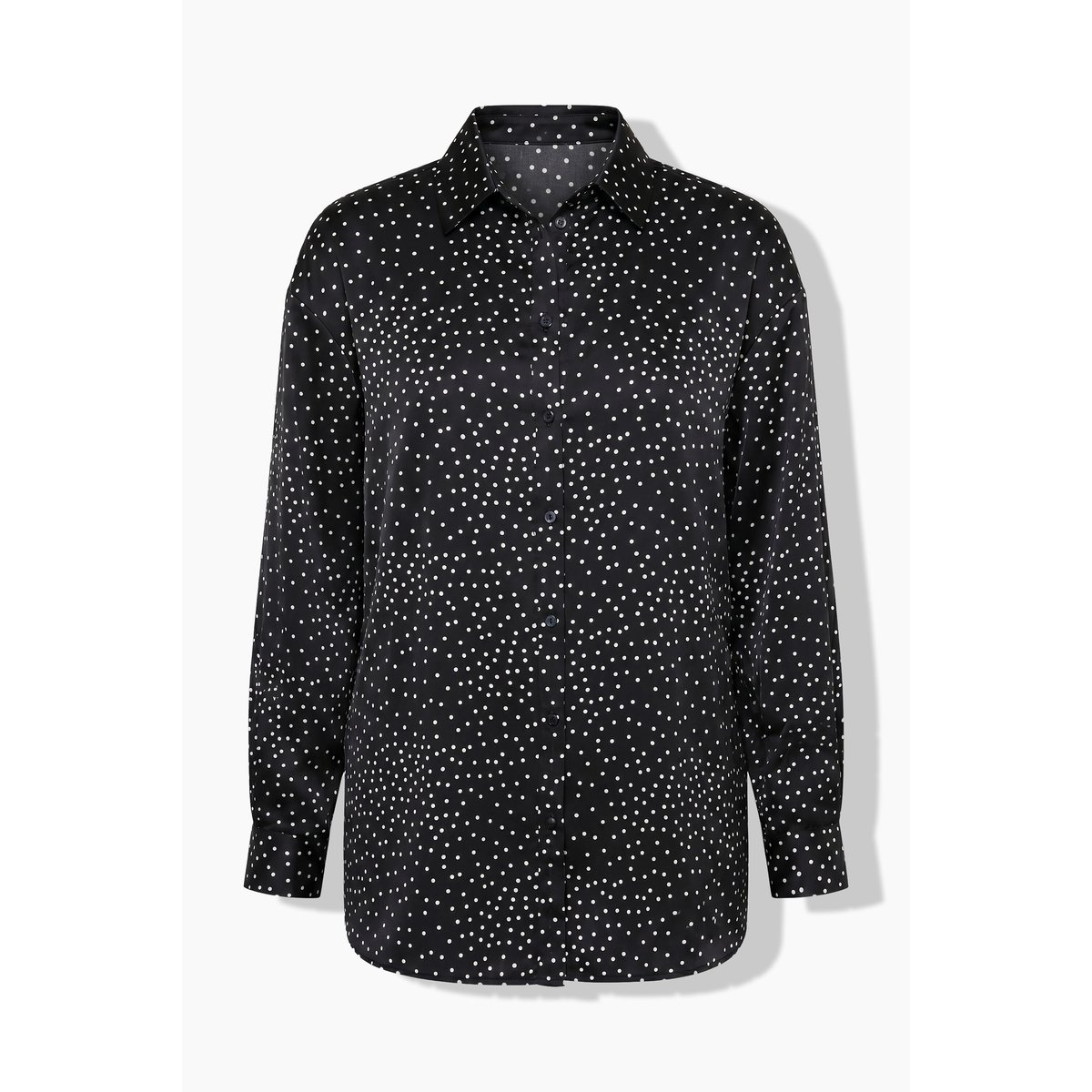 Chemisier en satin, coupe oversize, à pois noir, STUDIO UNTOLD