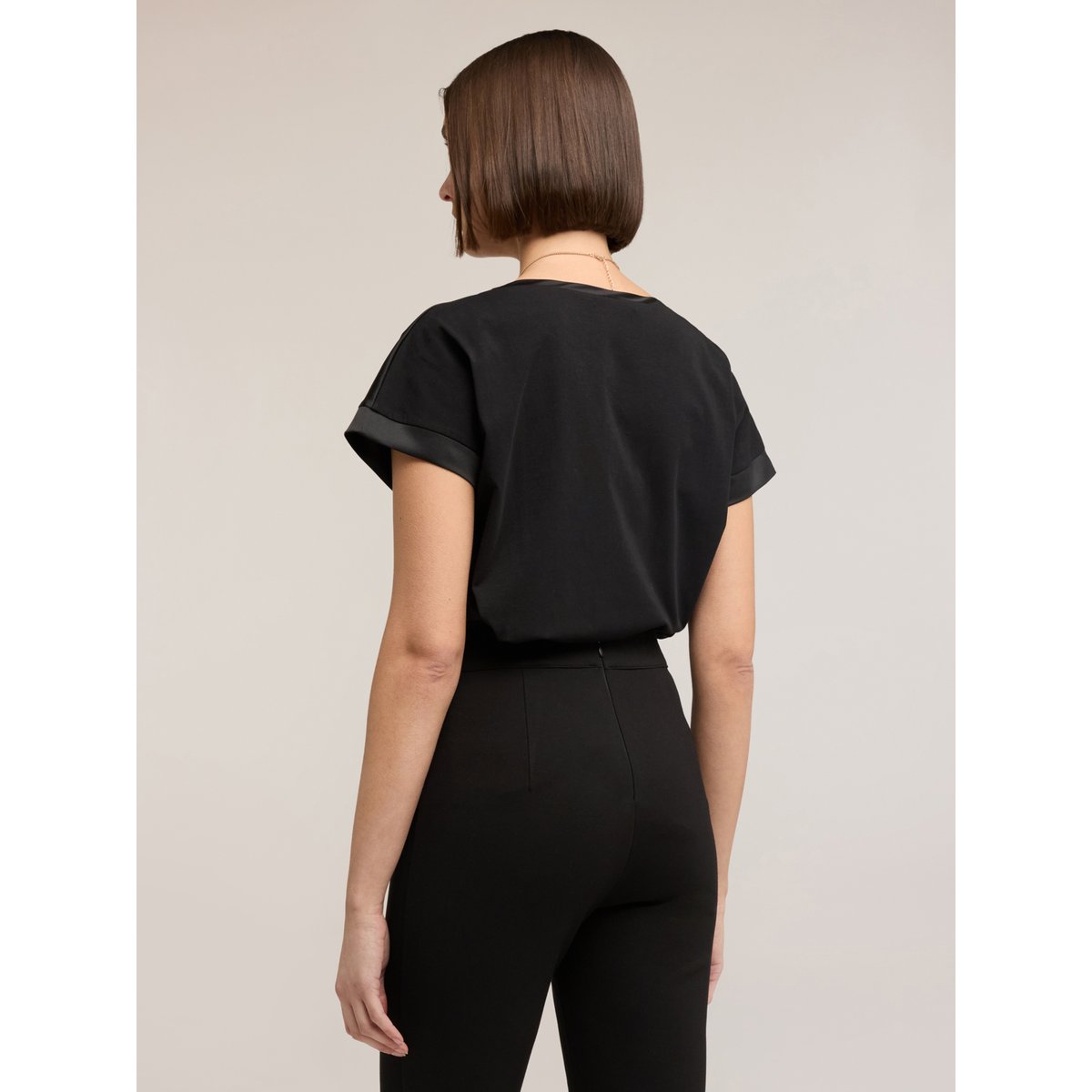 T-shirt bimatière noir, MOTIVI