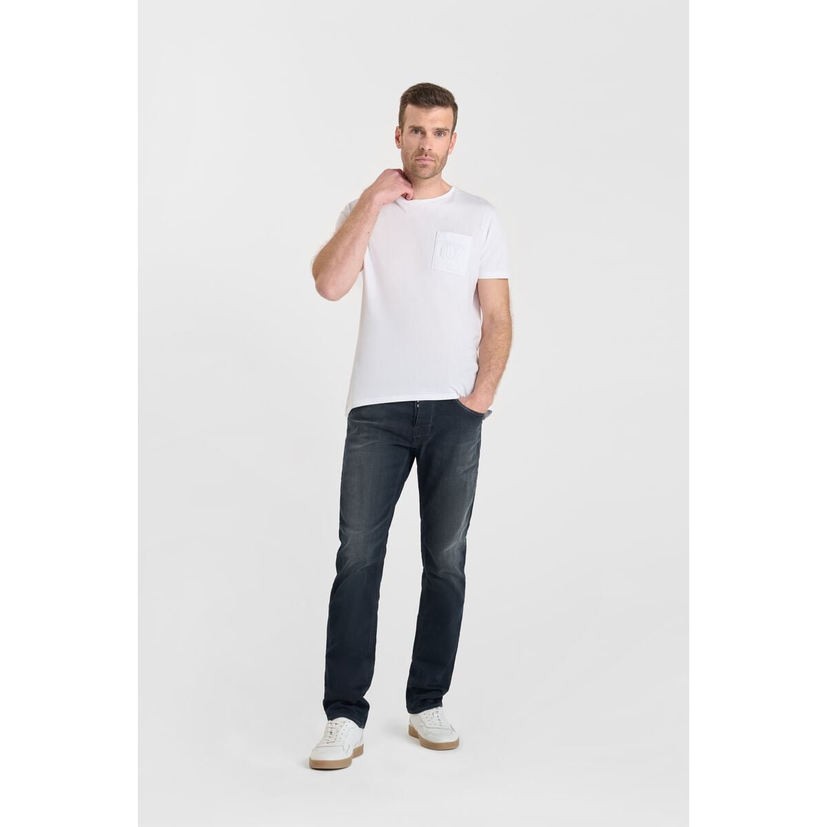 Jeans slim stretch 700/11, longueur 34 blue / black, LE TEMPS DES CERISES