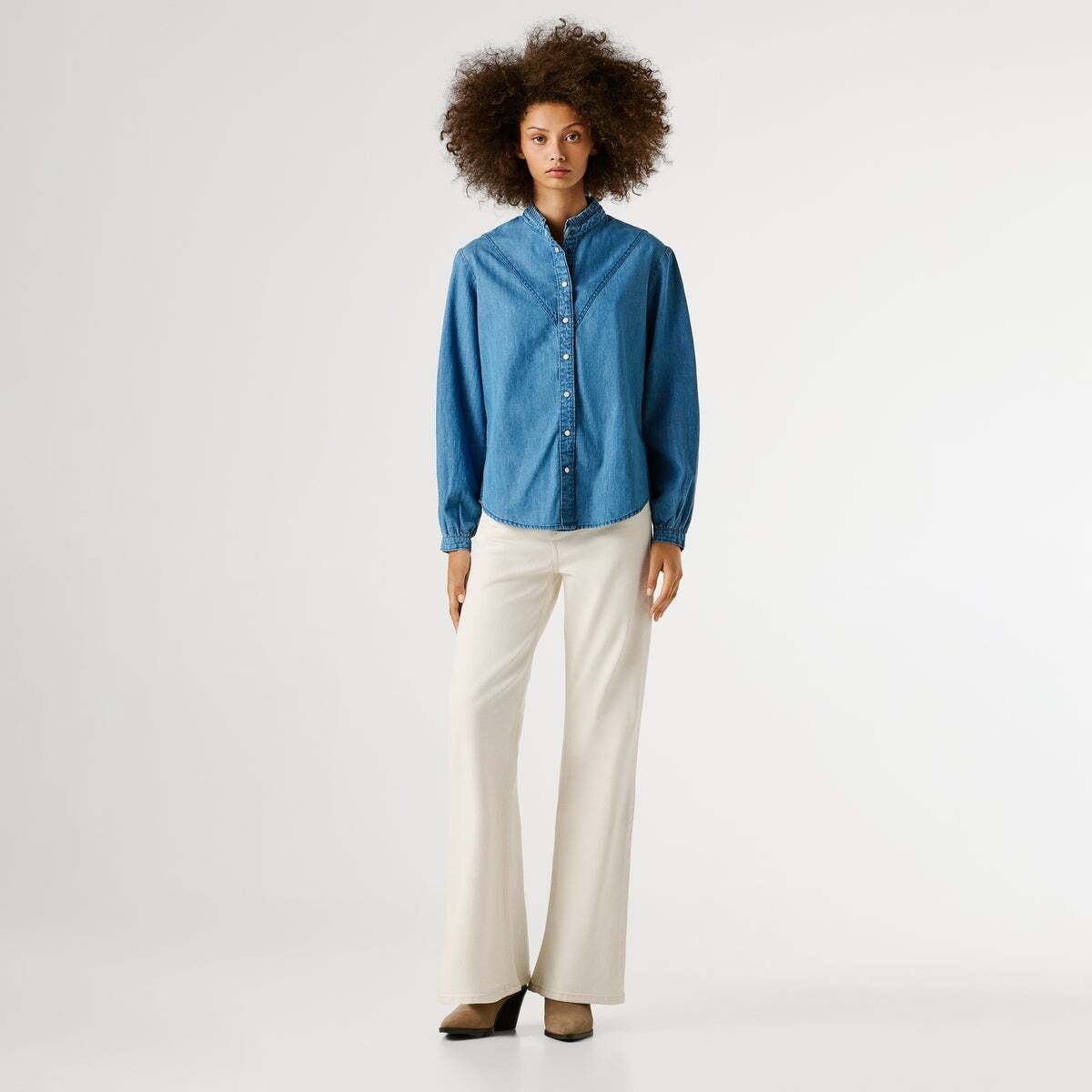 Blouse Coupe Regular En Denim pepe bleu propre, PEPE JEANS