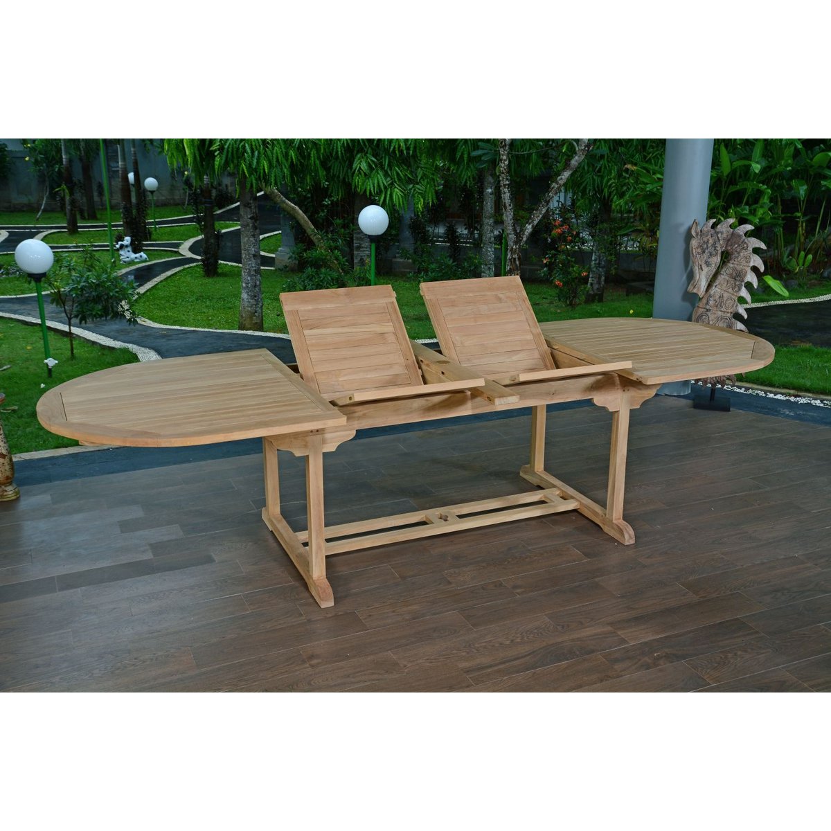 Salon de jardin en teck massif Venise, 10 places naturel, TECK ATTITUDE