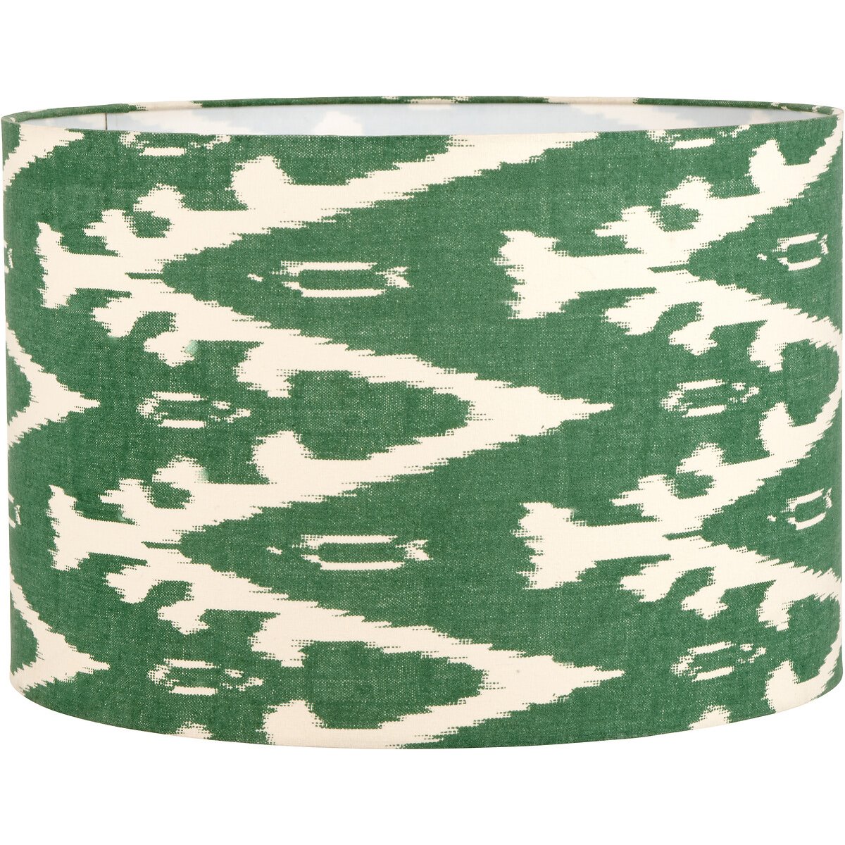 40cm Larissa Ikat Patterned Cylinder Shade in Racing Green green, ÉDITÉ
