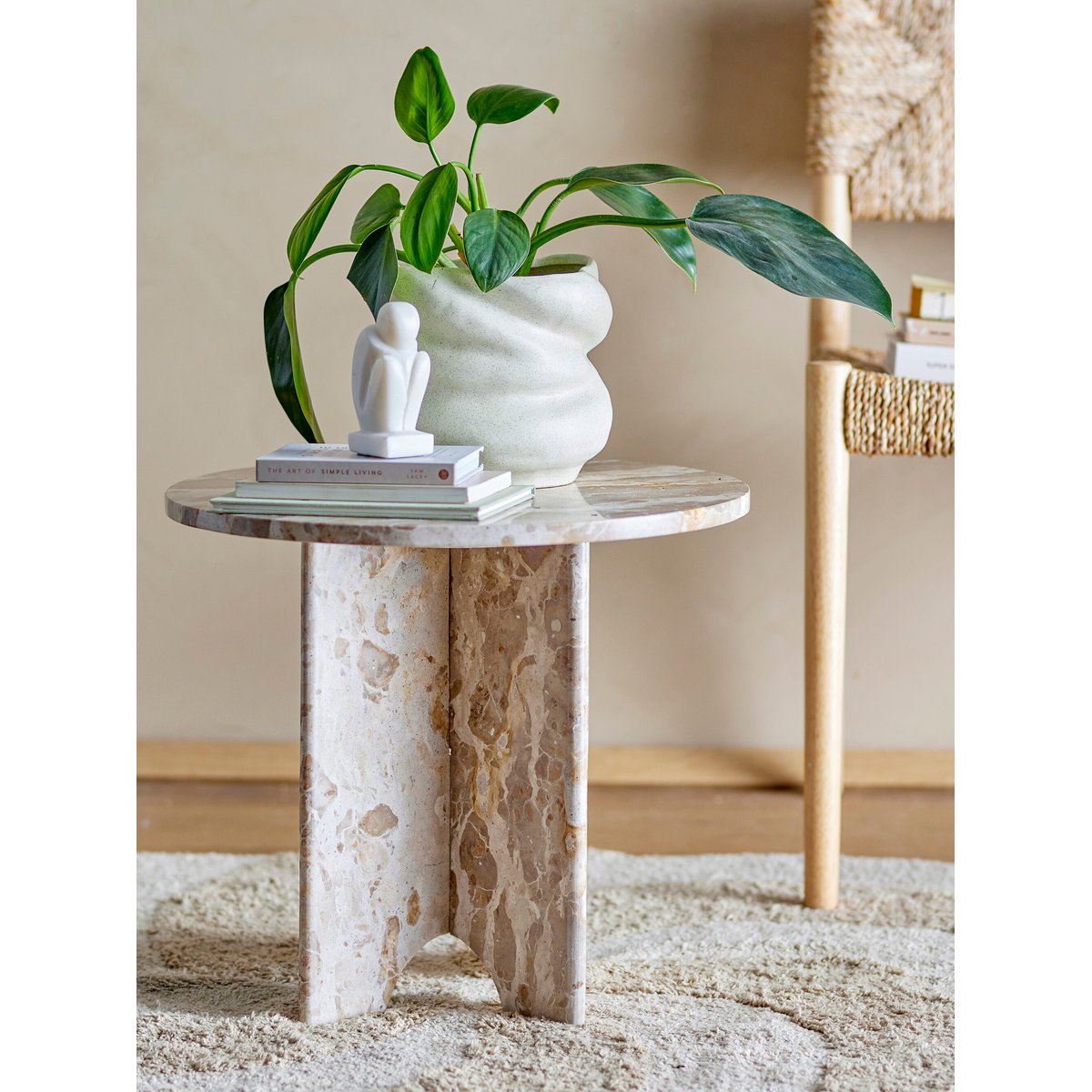 Table d'appoint en marbre JASMIA marron, BLOOMINGVILLE