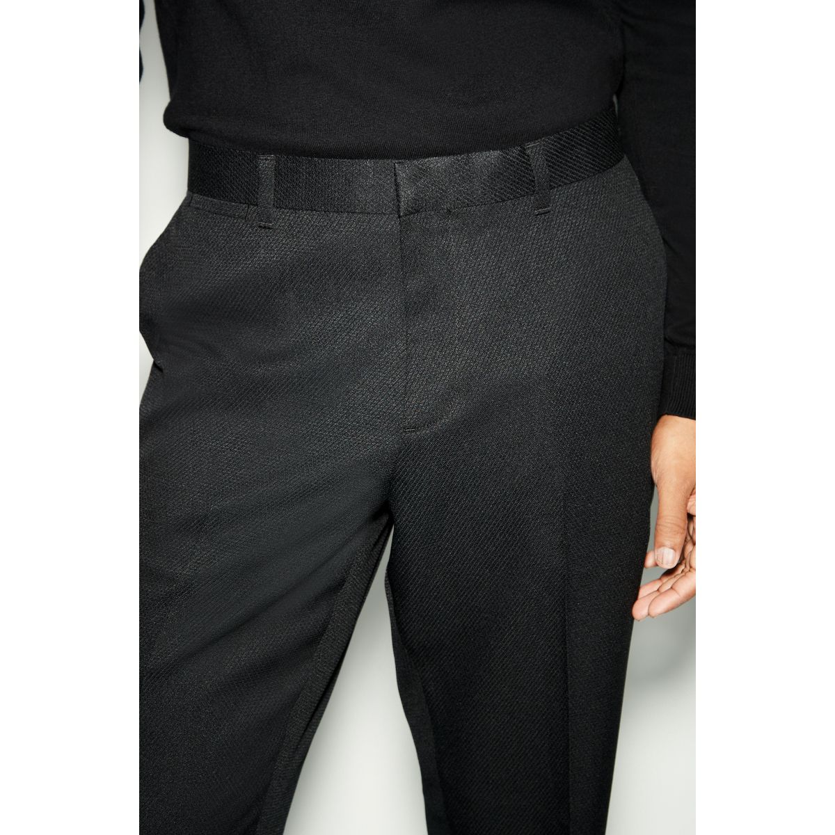 Pantalon de smoking texturé avec bande noir, NEXT