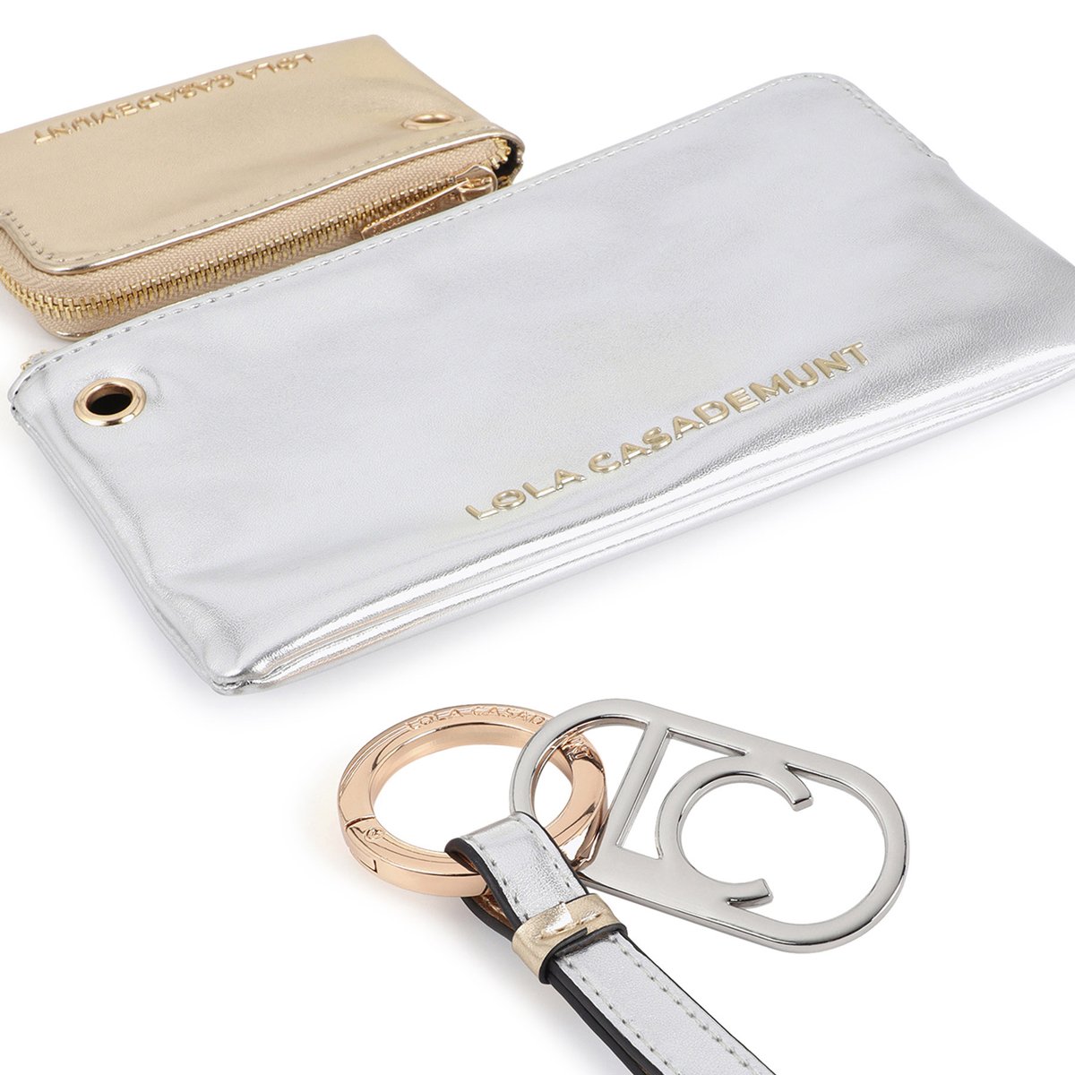 Porte-monnaie double avec pendentif LC argent, LOLA CASADEMUNT