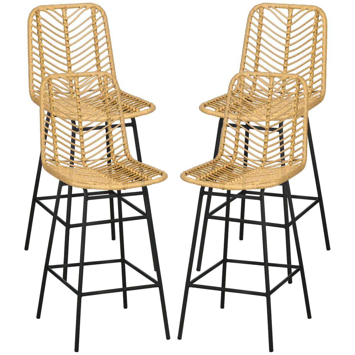 Tabouret de bar Acier Jaune jaune, noir, HOMCOM