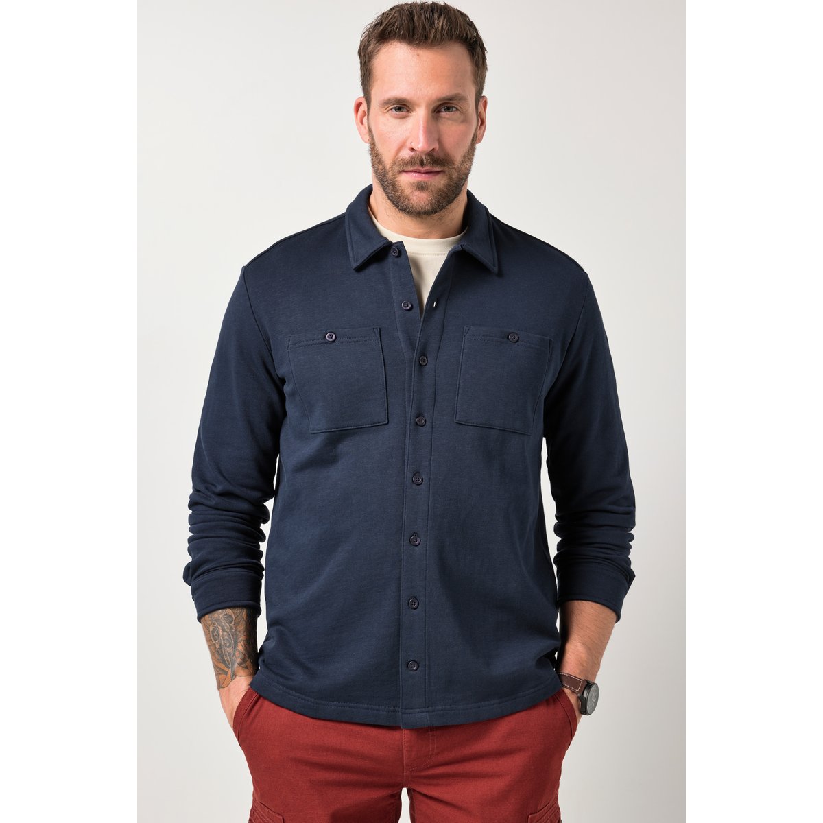Chemise/surchemise, col Kent bleu marine, JP1880