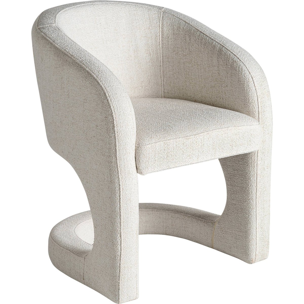 Fauteuil art déco blanc cassé finition naturelle, RECOLLECTION