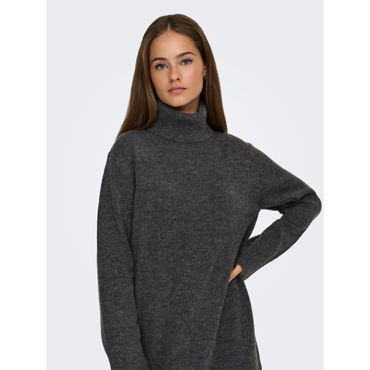 Robe En Maille dark grey melange, ONLY