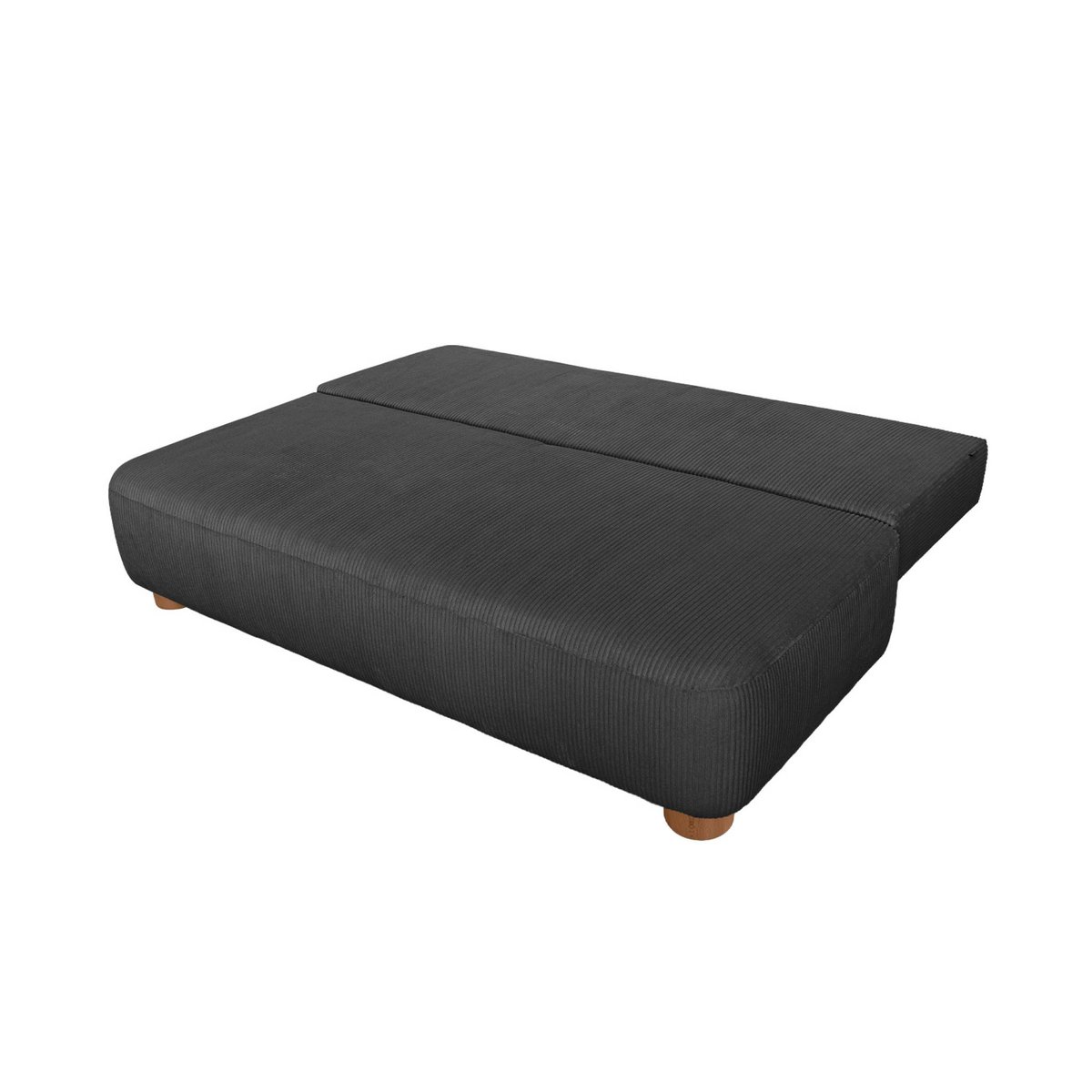 Banquette convertible 3 places velours côtelé avec coffre SELMA anthracite, SWEEEK
