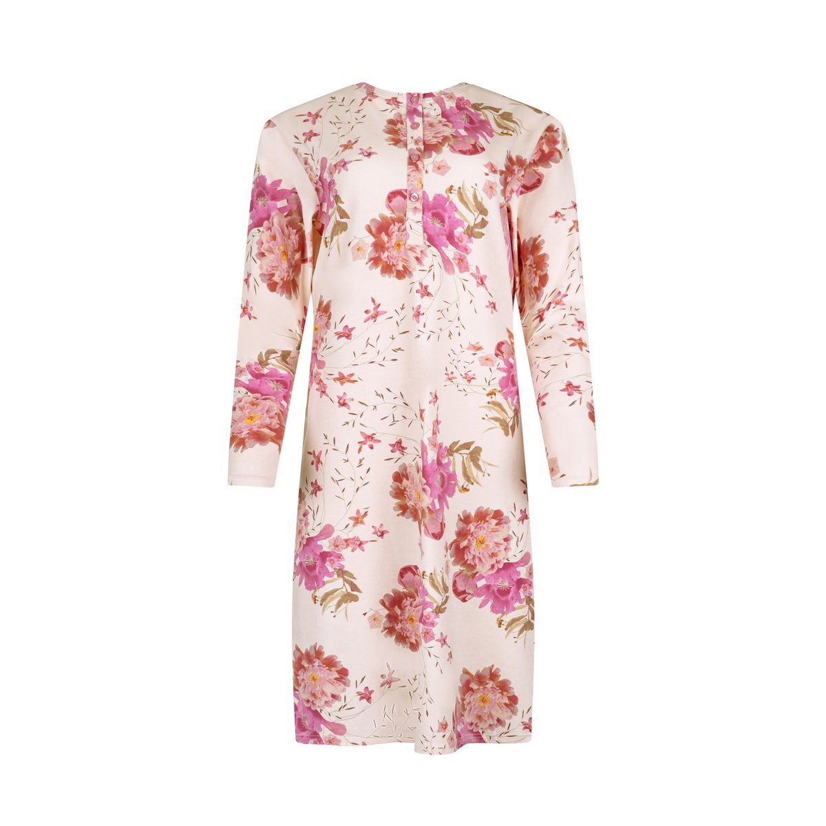 Chemise de nuit manches longues ROBIN rose, LISCA