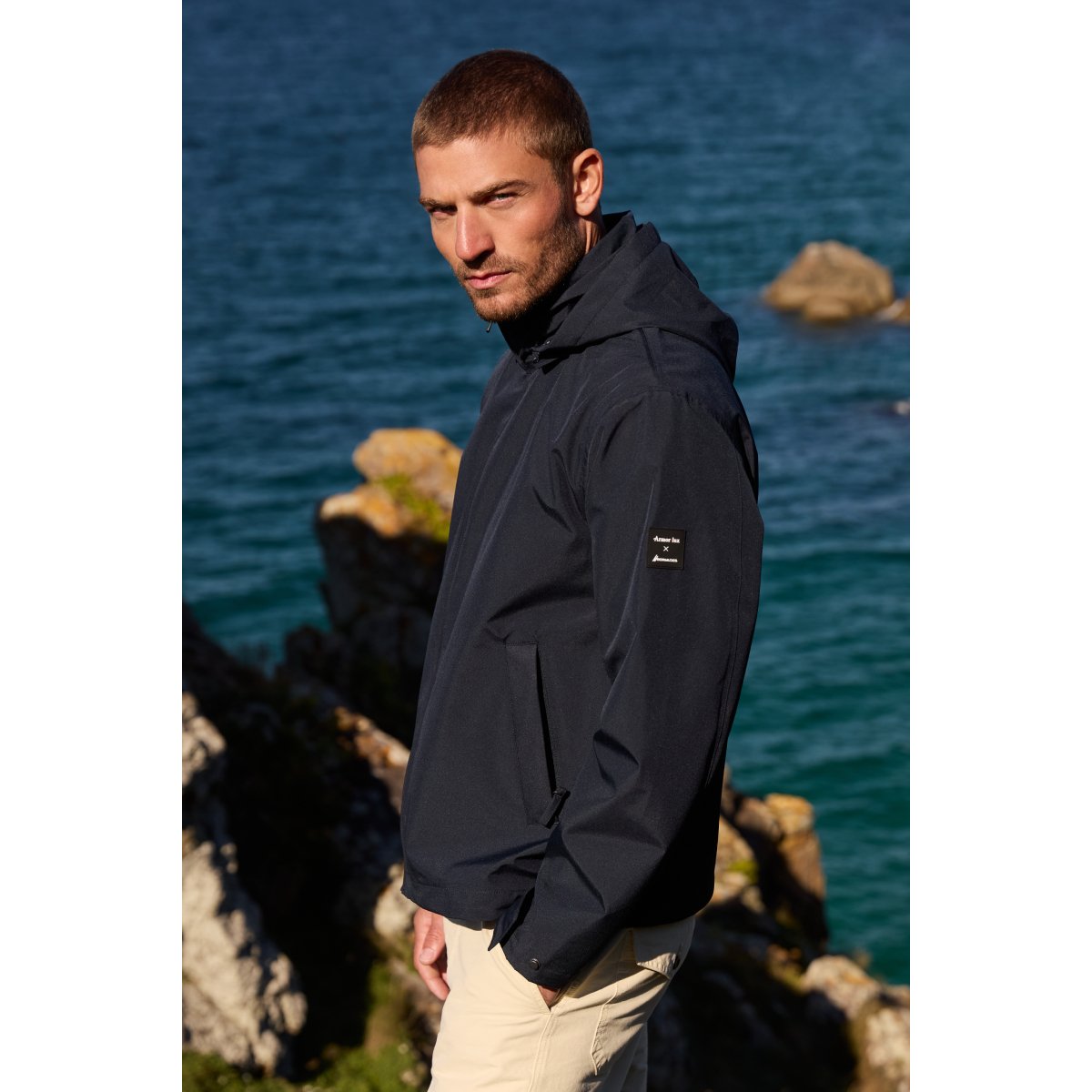 Blouson imperméable BERMUDES en polyester pour homme marine deep, ARMOR-LUX