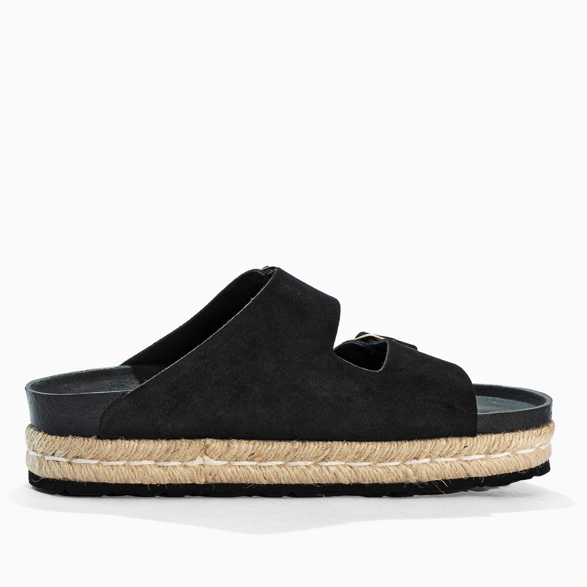 Sandales en cuir suédé ATLAS black, BAYTON