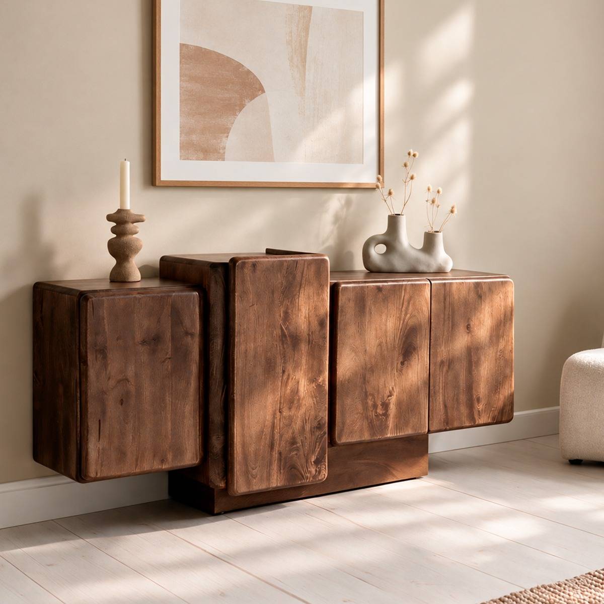 Buffet en bois de manguier LYSANDRE bois foncé, MADE IN MEUBLES