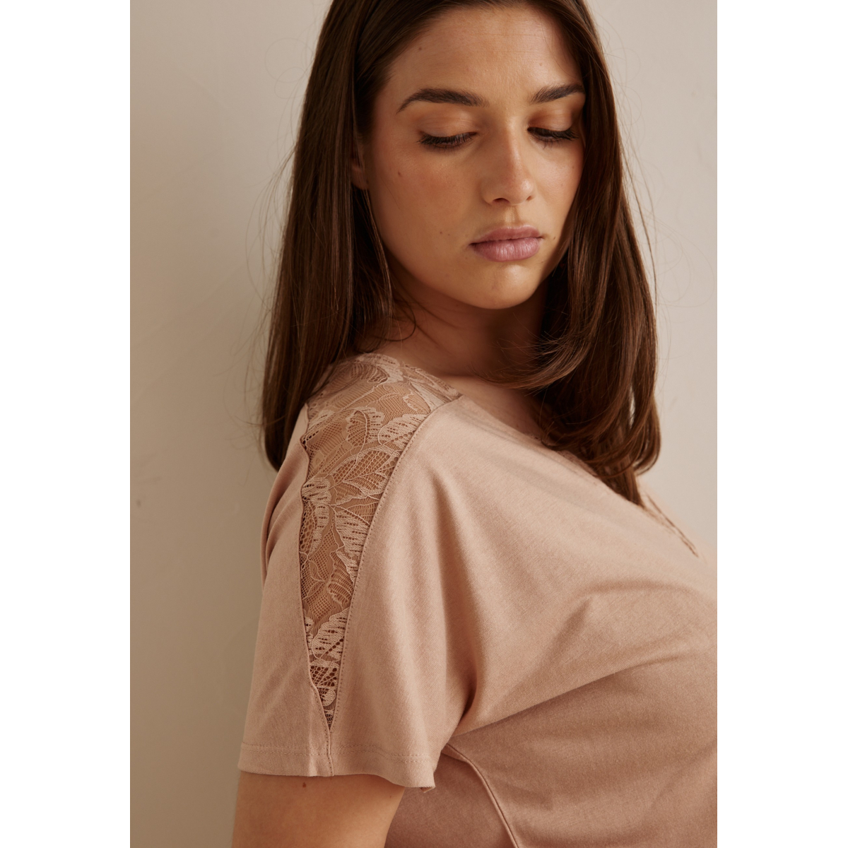 Top manches courtes DILIA beige, VARIANCE
