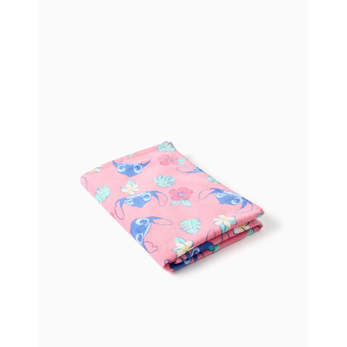 Serviette de plage en coton avec motif Stitch rose clair, ZIPPY