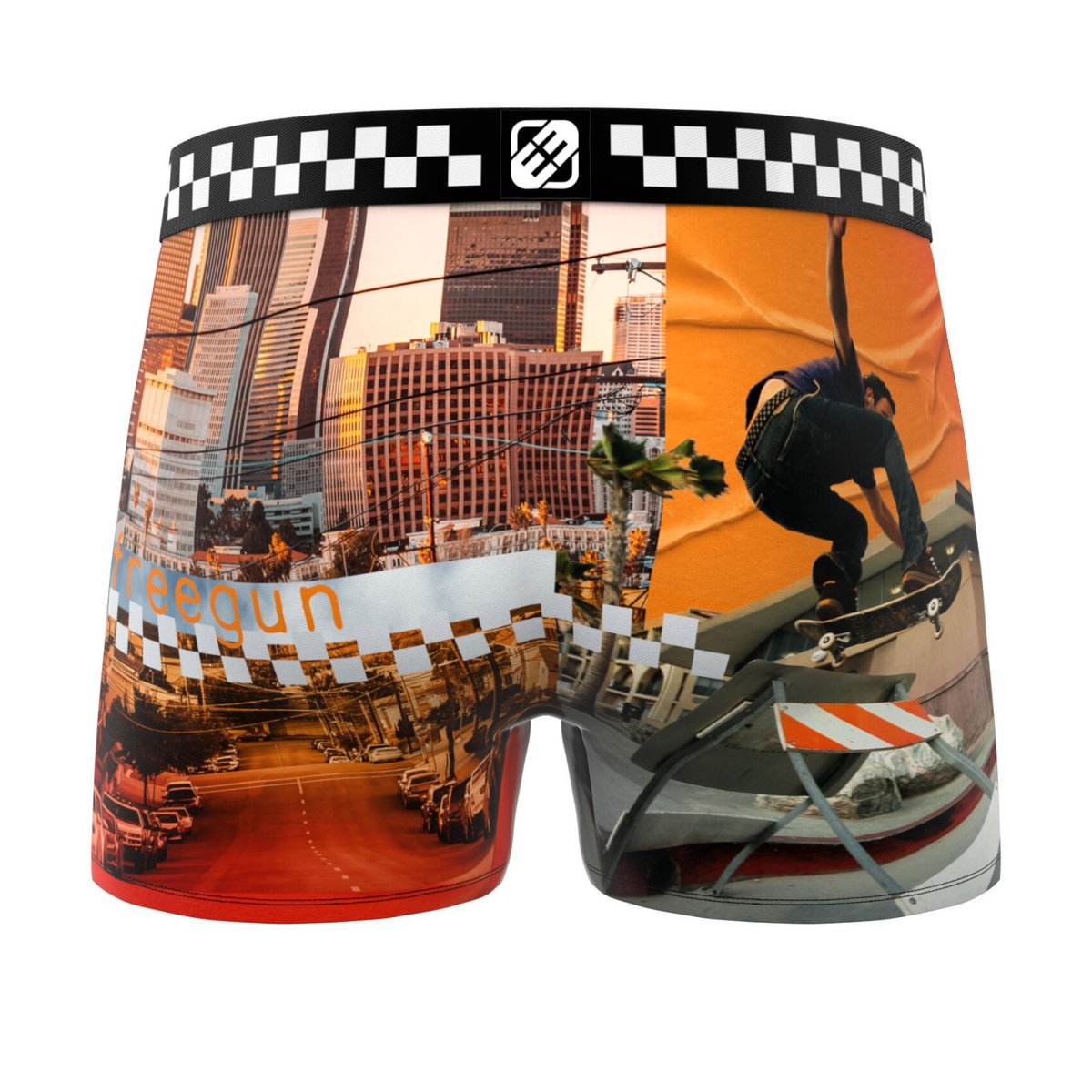 Lot De 5 Boxers Microfibre bleu/orange/rose/blanc, FREEGUN