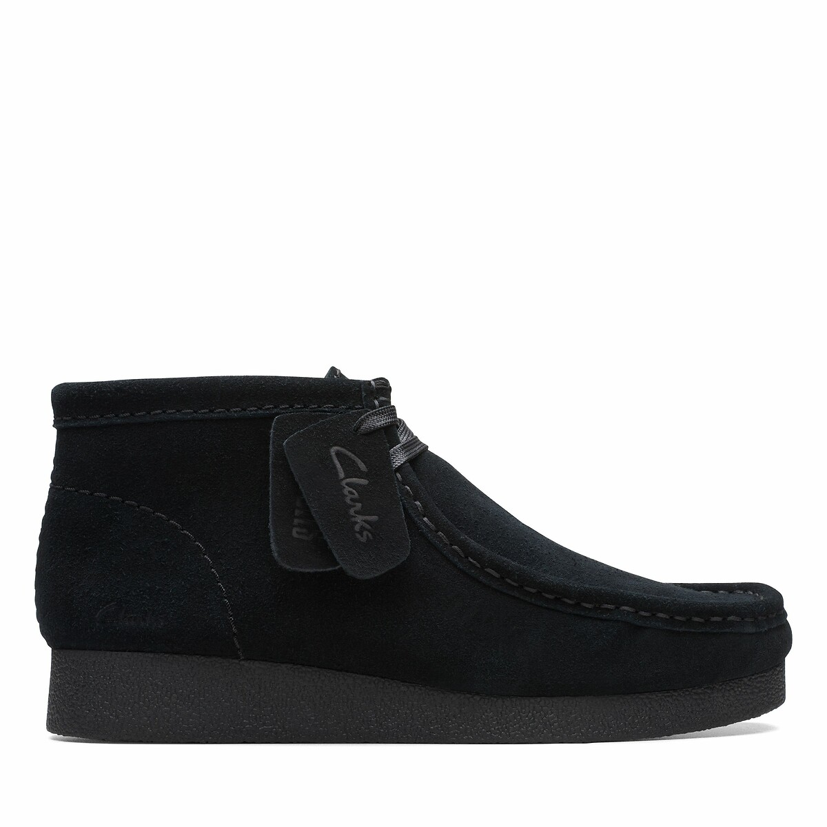 Chaussures en cuir suédé Wallabee noir, CLARKS