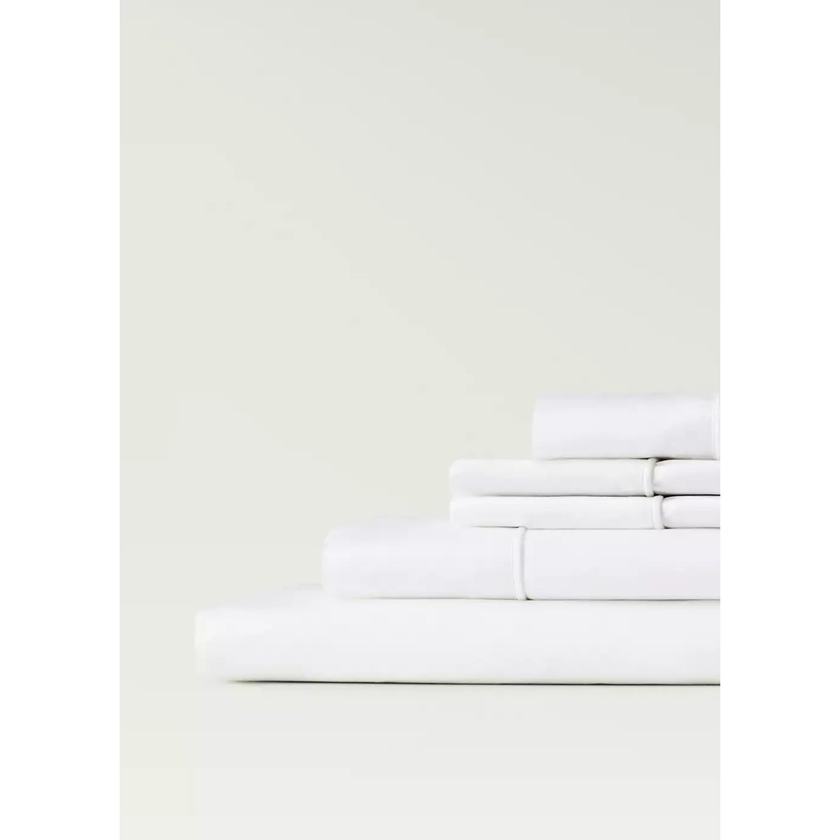 Drap plat coton satin 600 fils lit 90 cm blanc, MANGO HOME