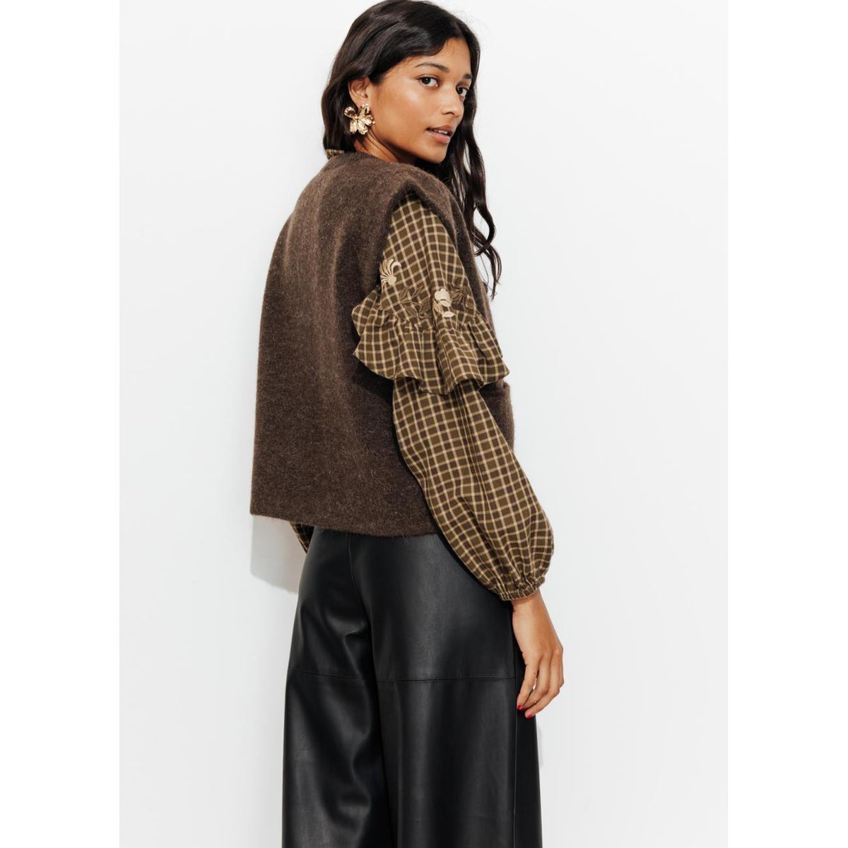 Cardigan sans manches marron, PROMOD