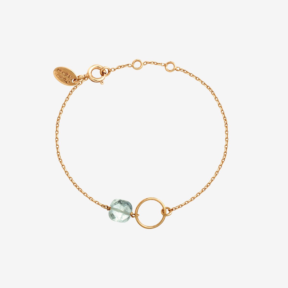 Bracelet doré aigue marine - fidji bleu, CAROLINE NAJMAN