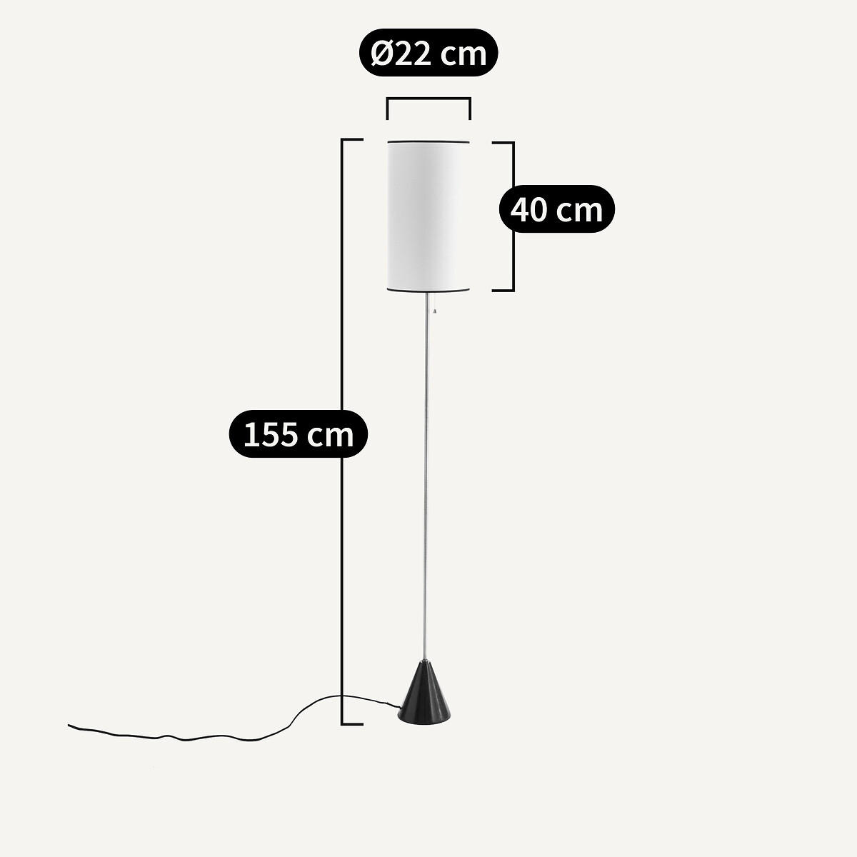 Lampadaire marbre et métal fer laiton Sophonie laiton, AM.PM