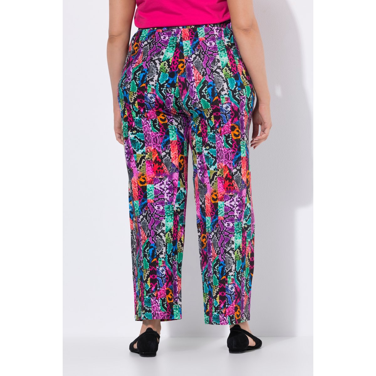 Pantalon en jersey, motif peau de serpent noir, ULLA POPKEN