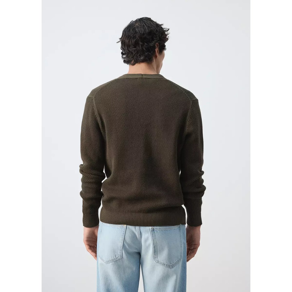 Cardigan maille moyenne microstructure chocolat, MANGO MAN