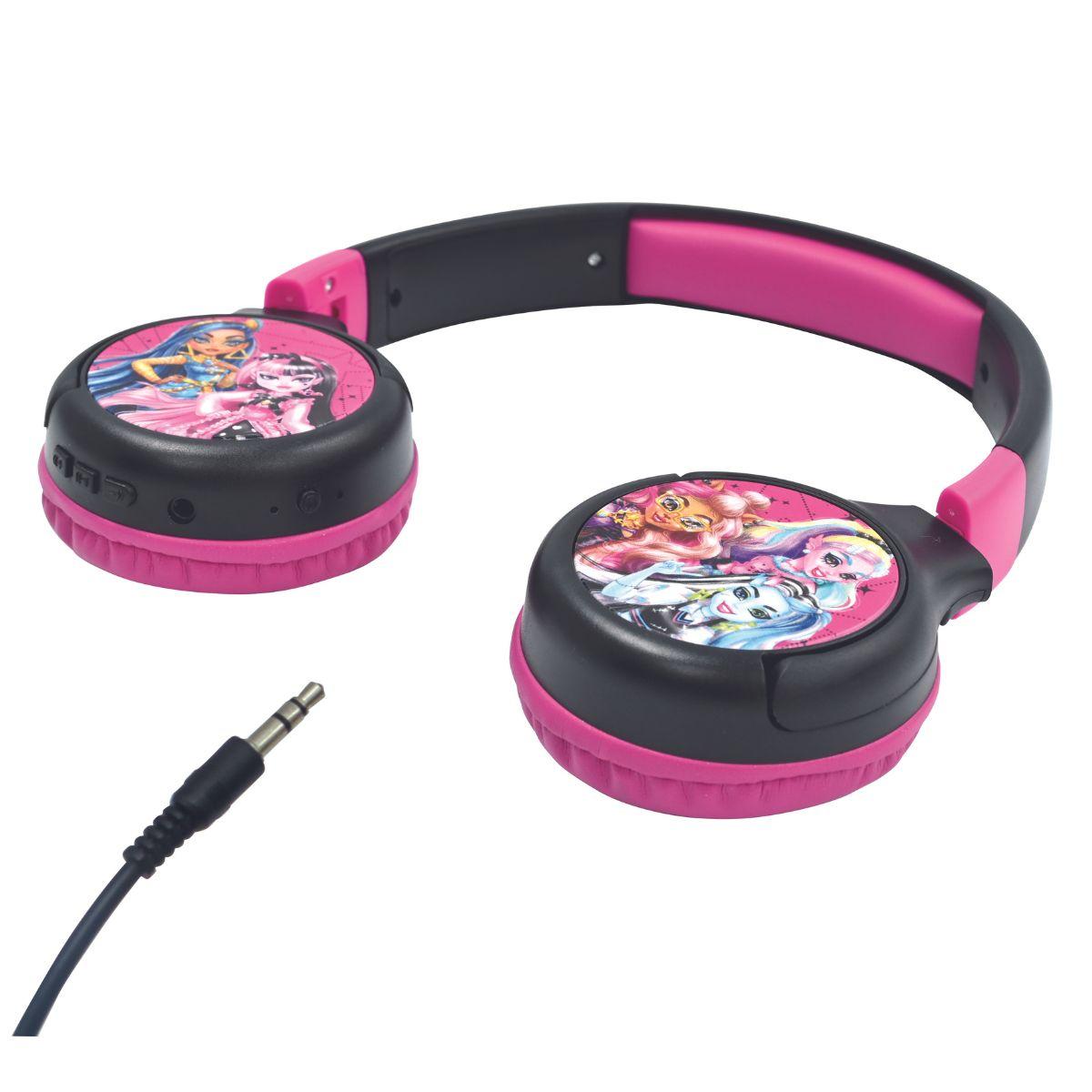 Casque 2 en 1 Bluetooth et Filaire Monster High noir, LEXIBOOK