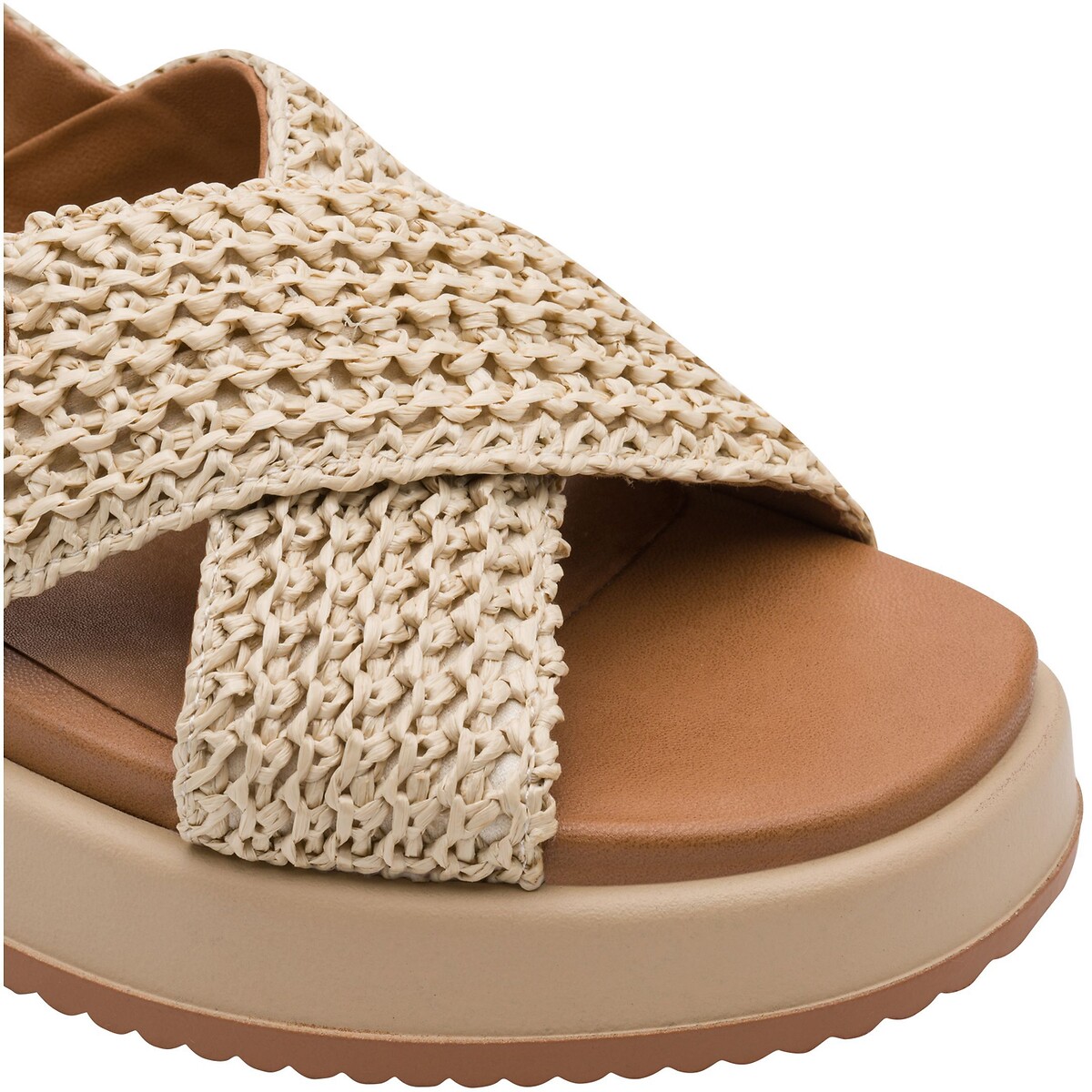 Sandales plates, semelle épaisse beige, TAMARIS