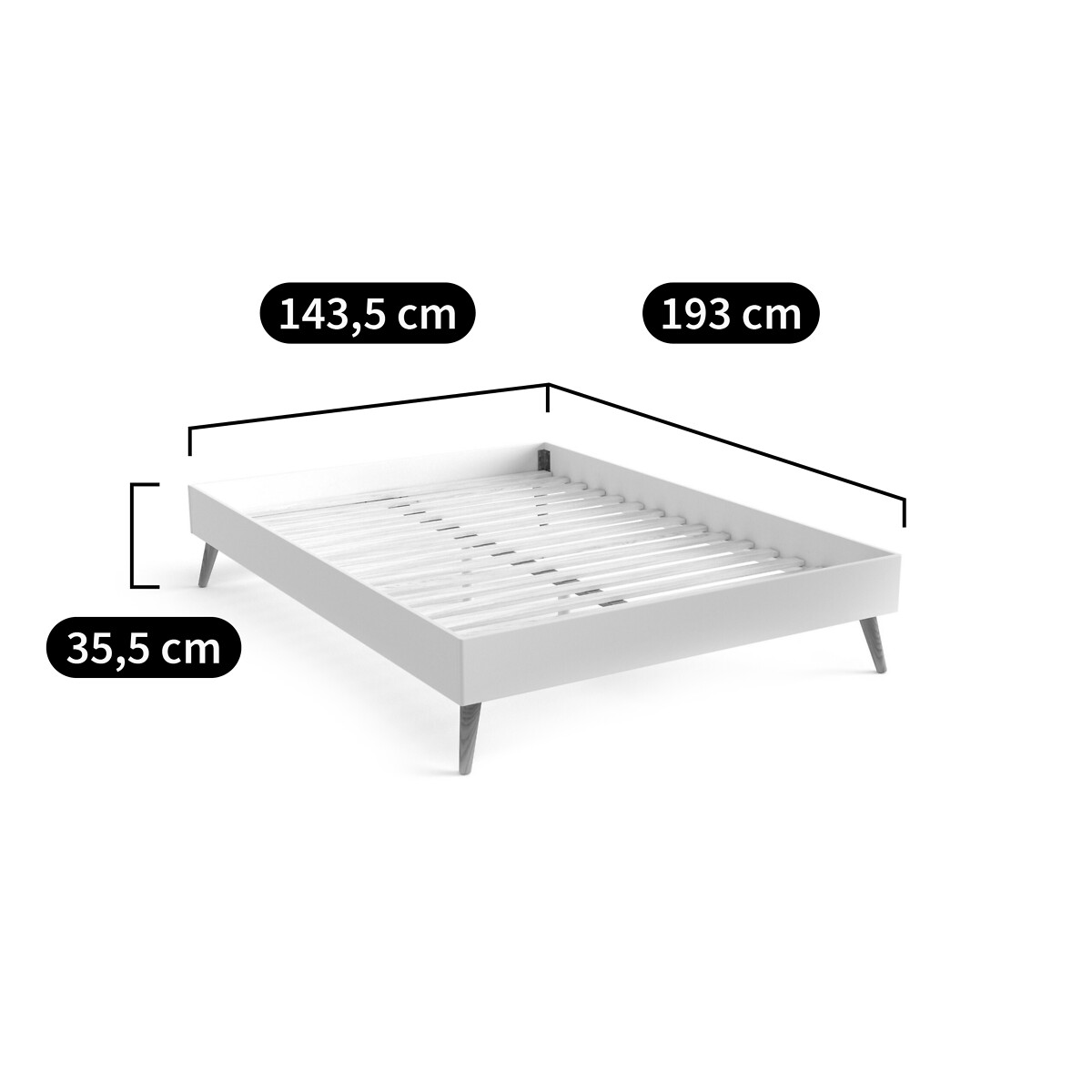 Bed met lattenbodem Jimi wit, LA REDOUTE INTERIEURS