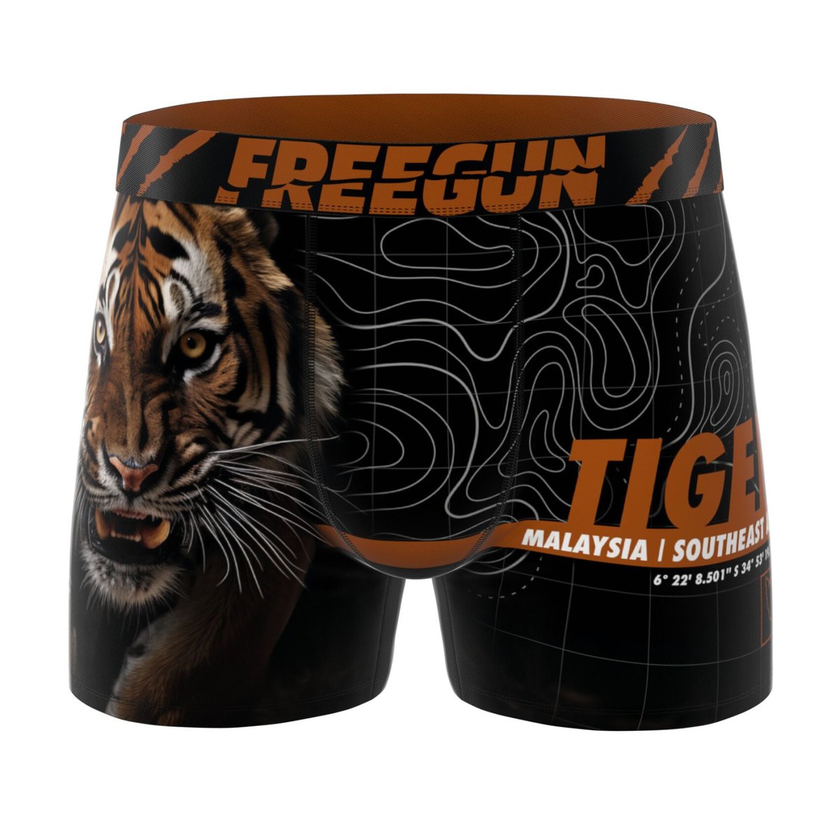 Lot De 3 Boxers Microfibre marron/noir/jaune/turquoise, FREEGUN
