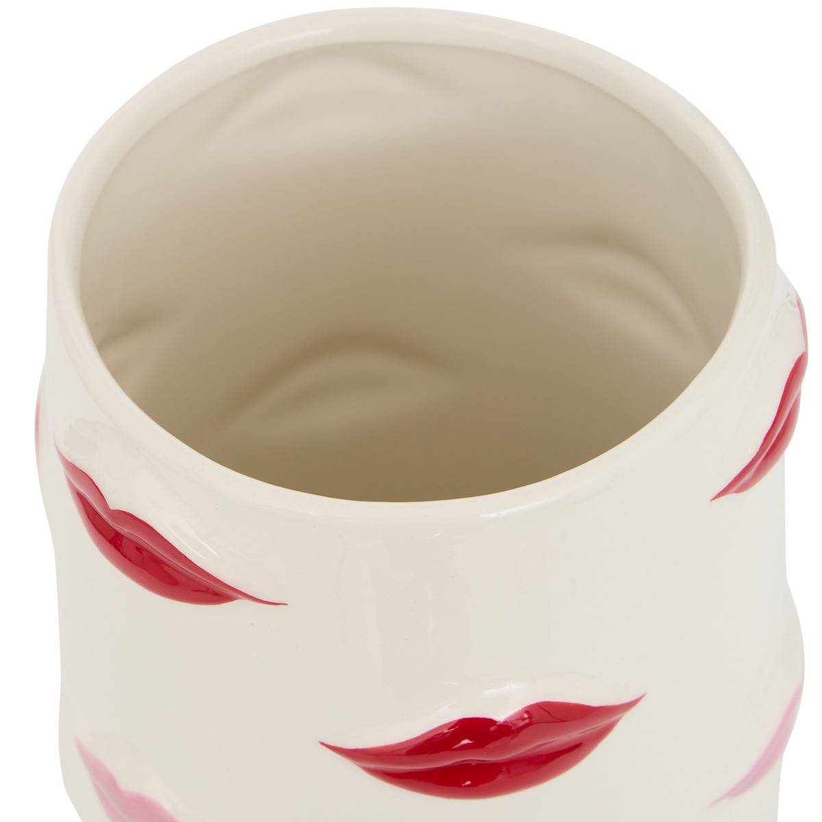Vase de Noël forme bouche H. 27,5 cm blanc, FEERIC LIGHTS & CHRISTMAS