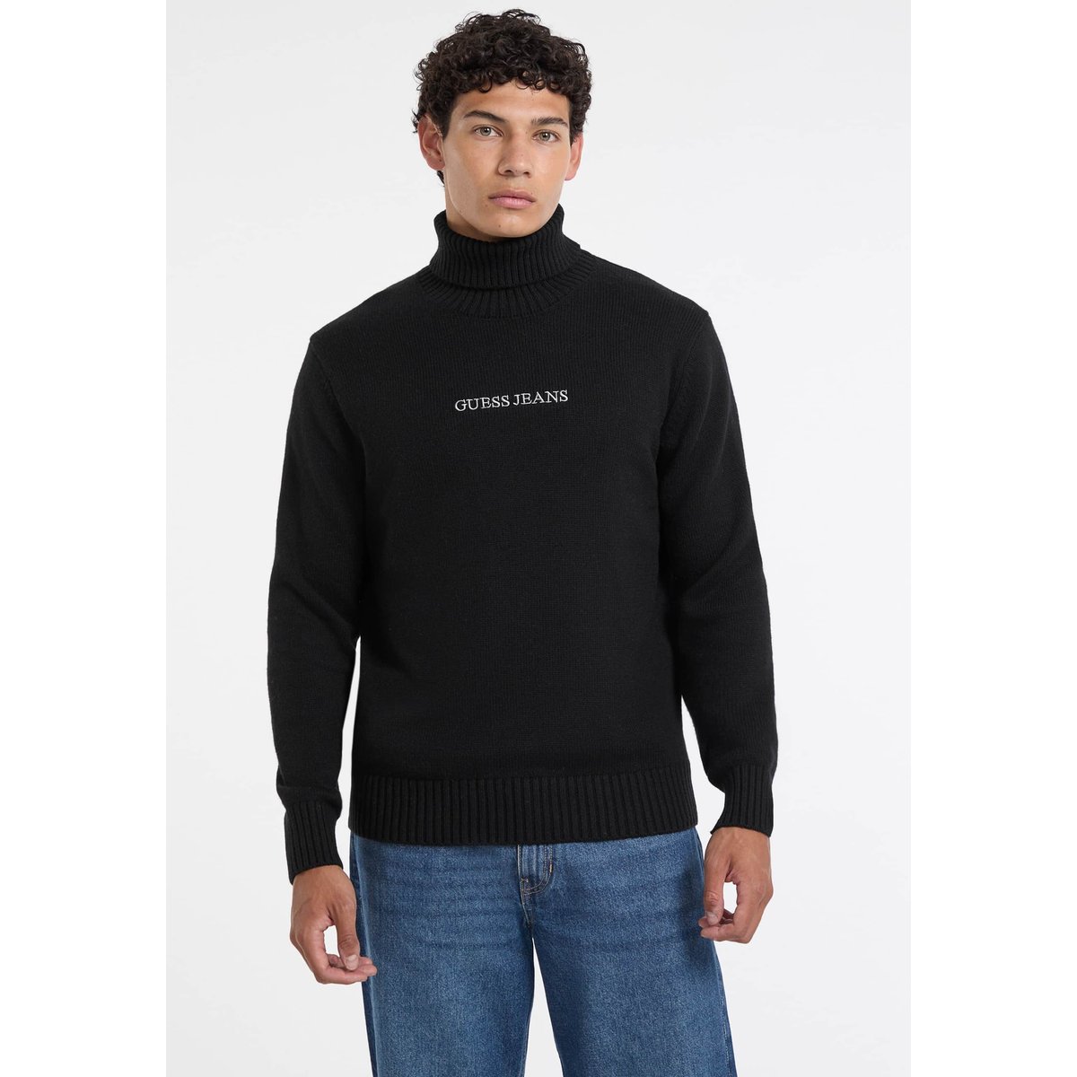 Pull En Laine Mélangée noir, GUESS JEANS