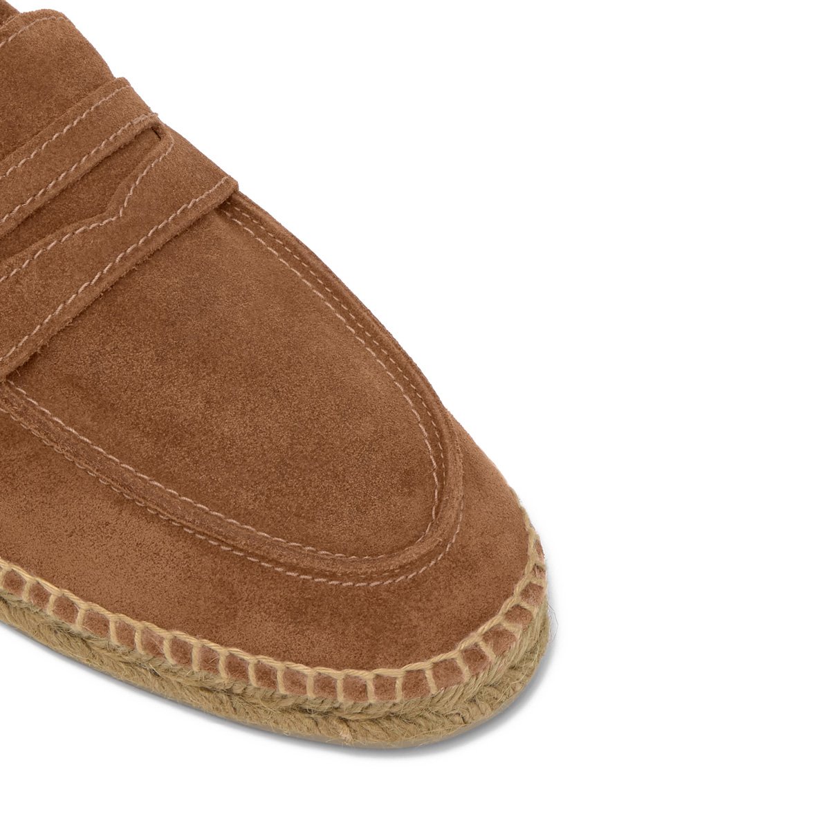 Espadrilles mocassins en cuir et jute NACHO LIGHT PLATFORM cognac, CASTANER