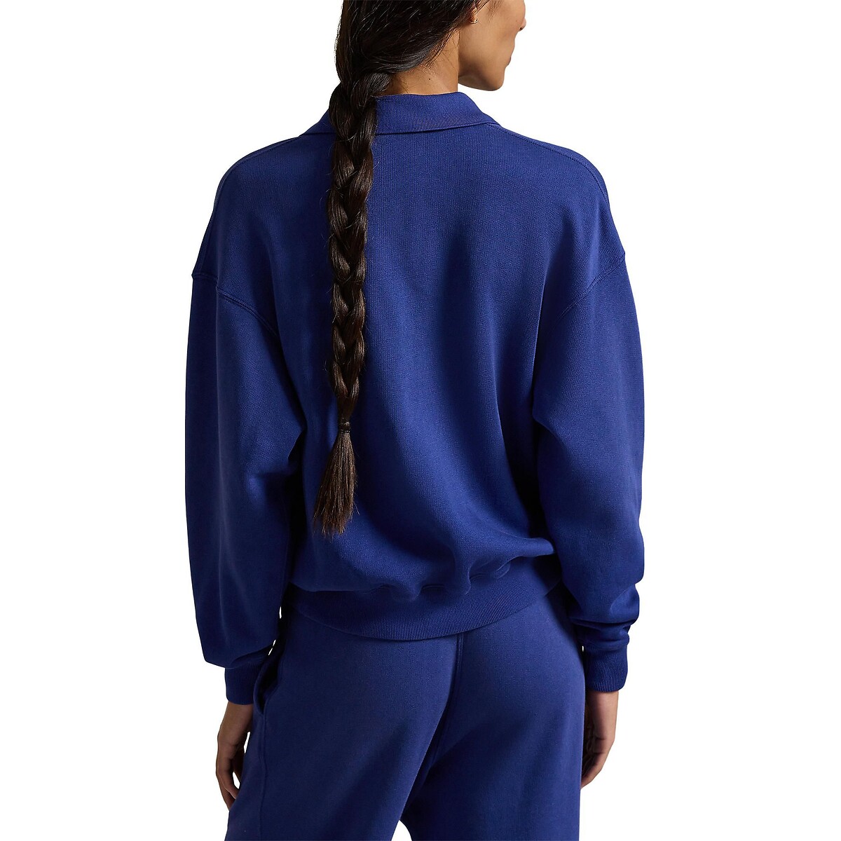 Sweat à col polo à manches longues bleu royal, POLO RALPH LAUREN