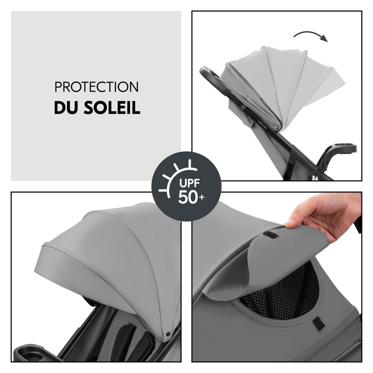Poussette duo Shop N Care Travel Set gris, HAUCK