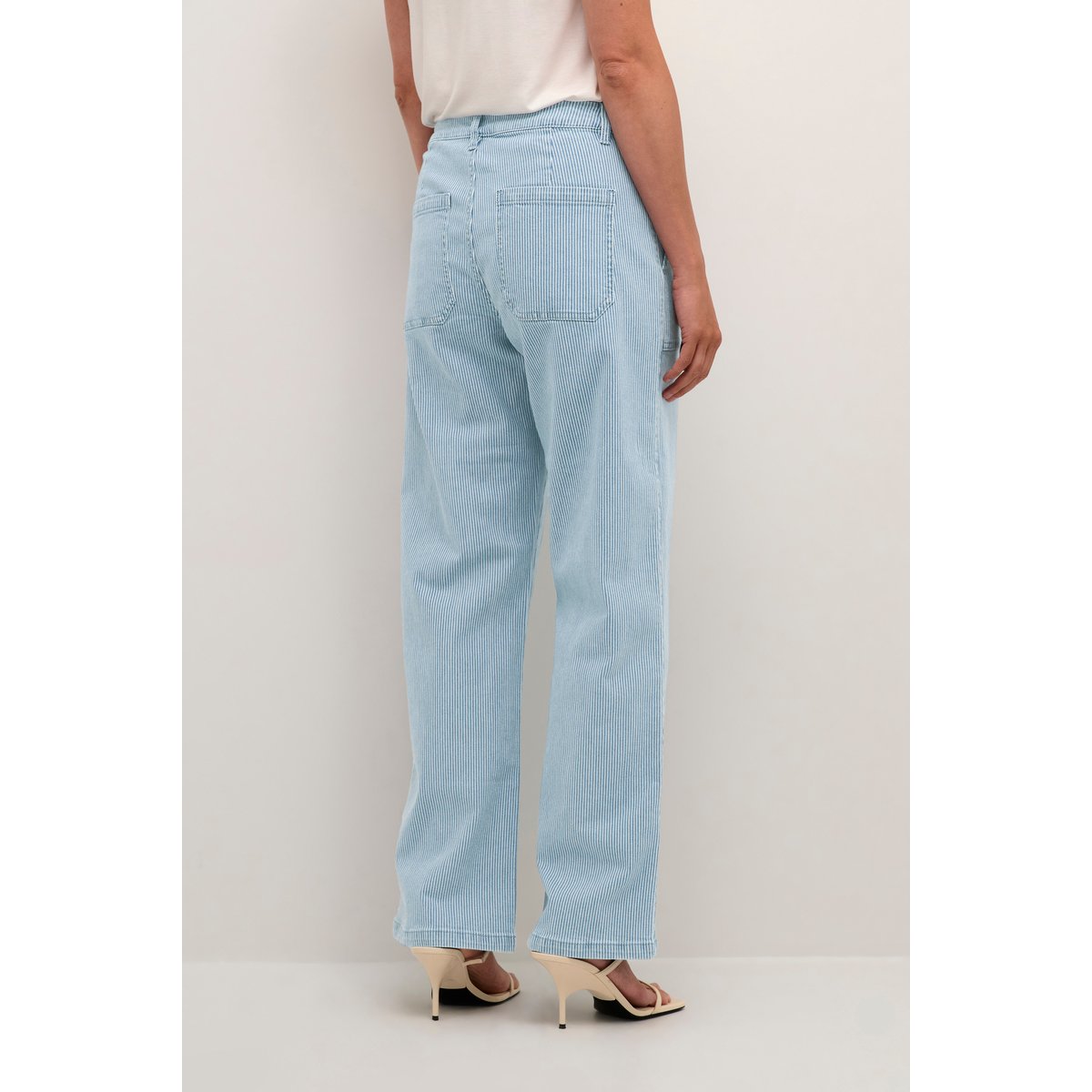 Casual pants bleu/blanc rayures, CULTURE