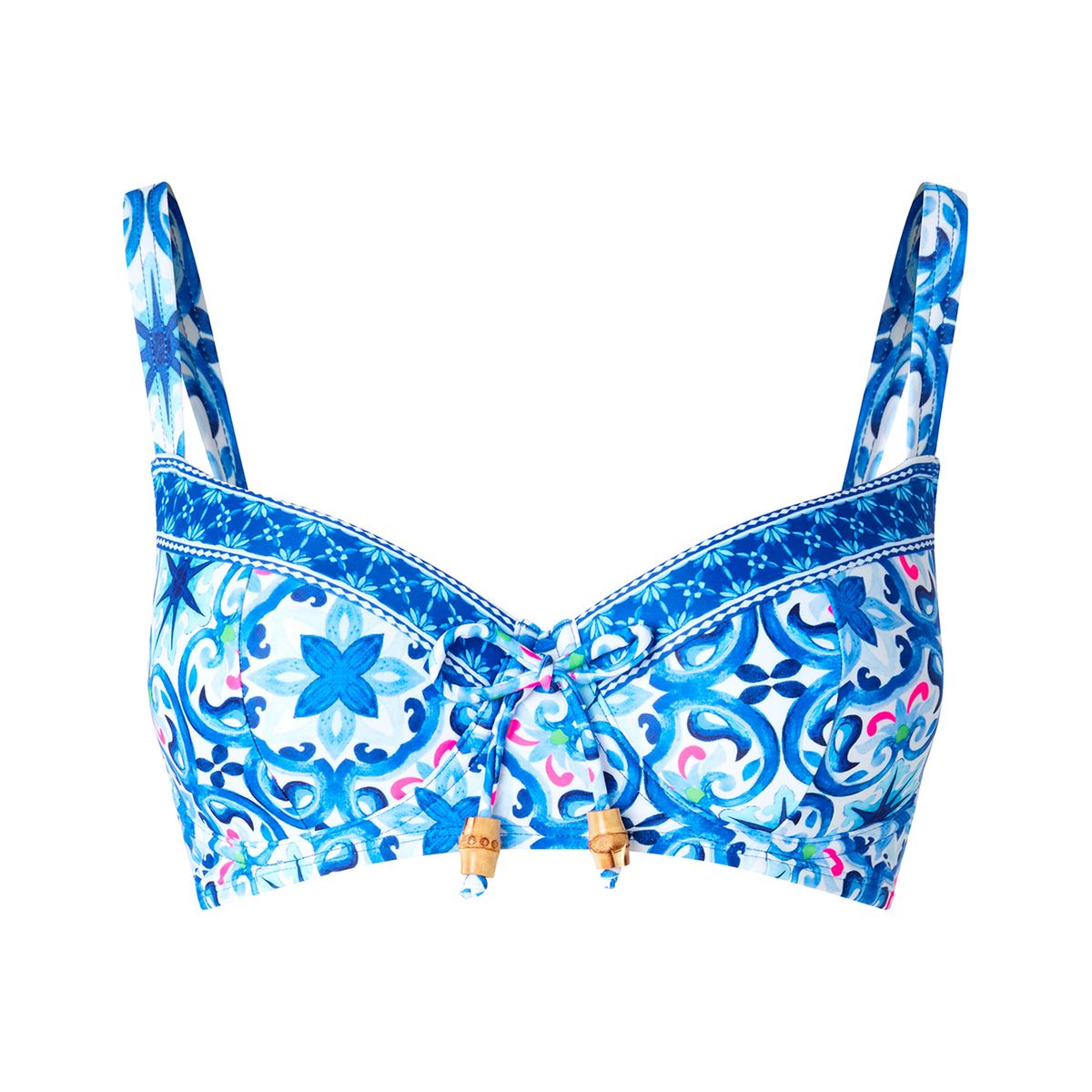 Haut Bikini Imprimé Mosaïque Recyclé bleu multicolore, JOE BROWNS
