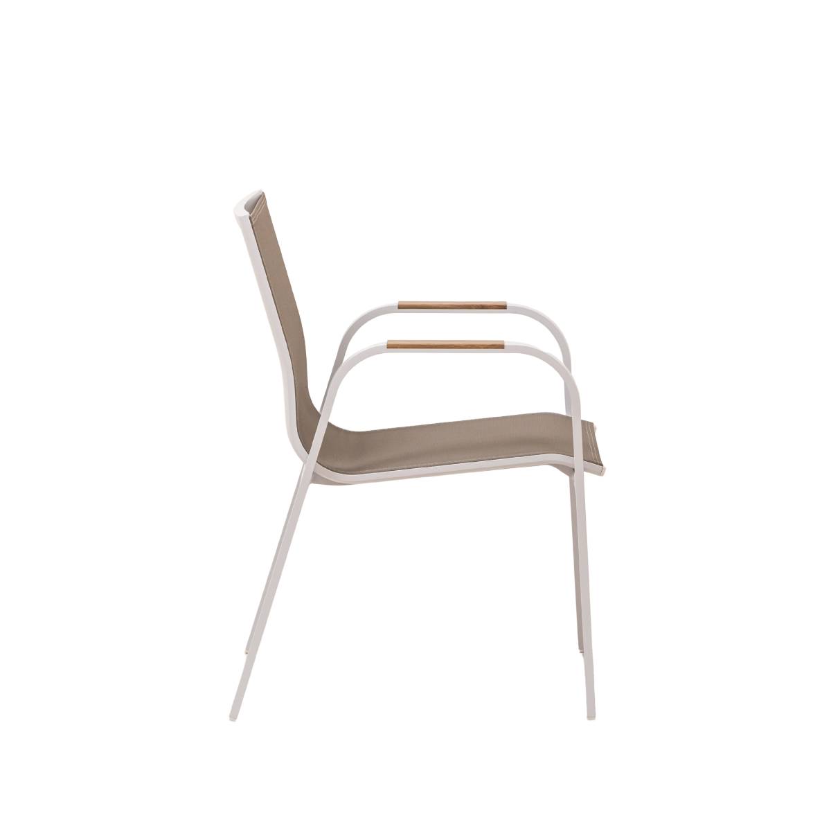Lot de 2 chaises de jardin en aluminium AYDEN marron, MADE IN MEUBLES