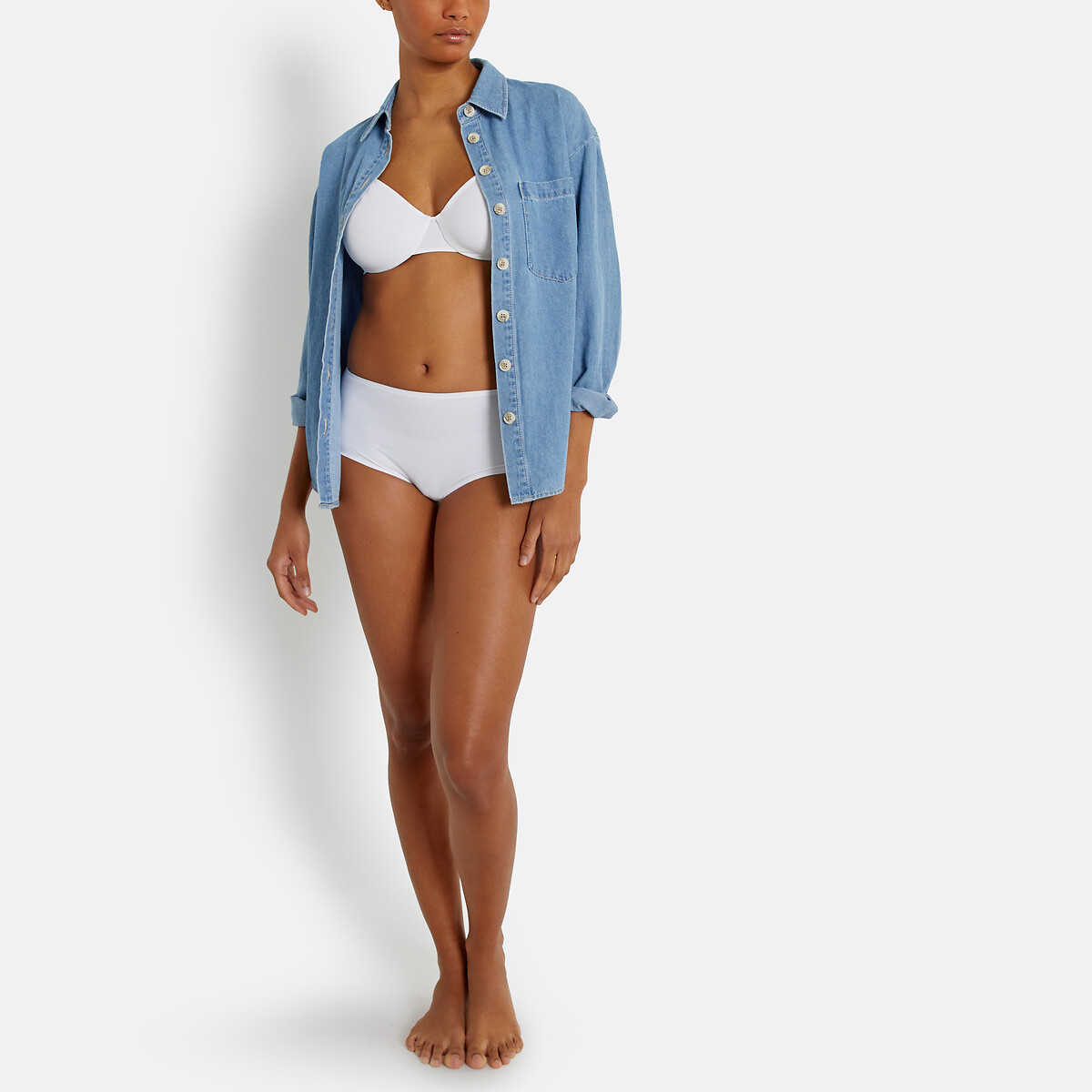 Soutien envolvente em microfibra-Invisible branco, LA REDOUTE COLLECTIONS